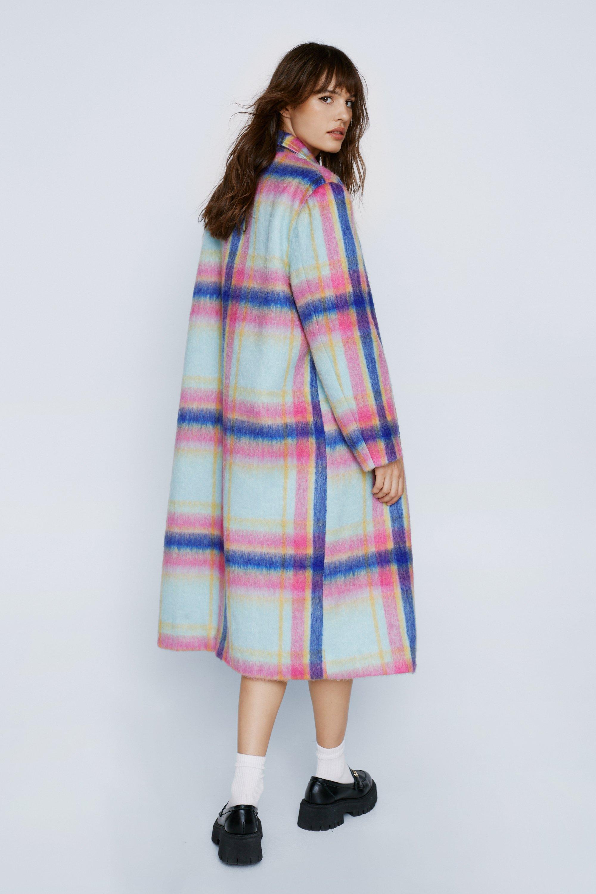 bright check coat