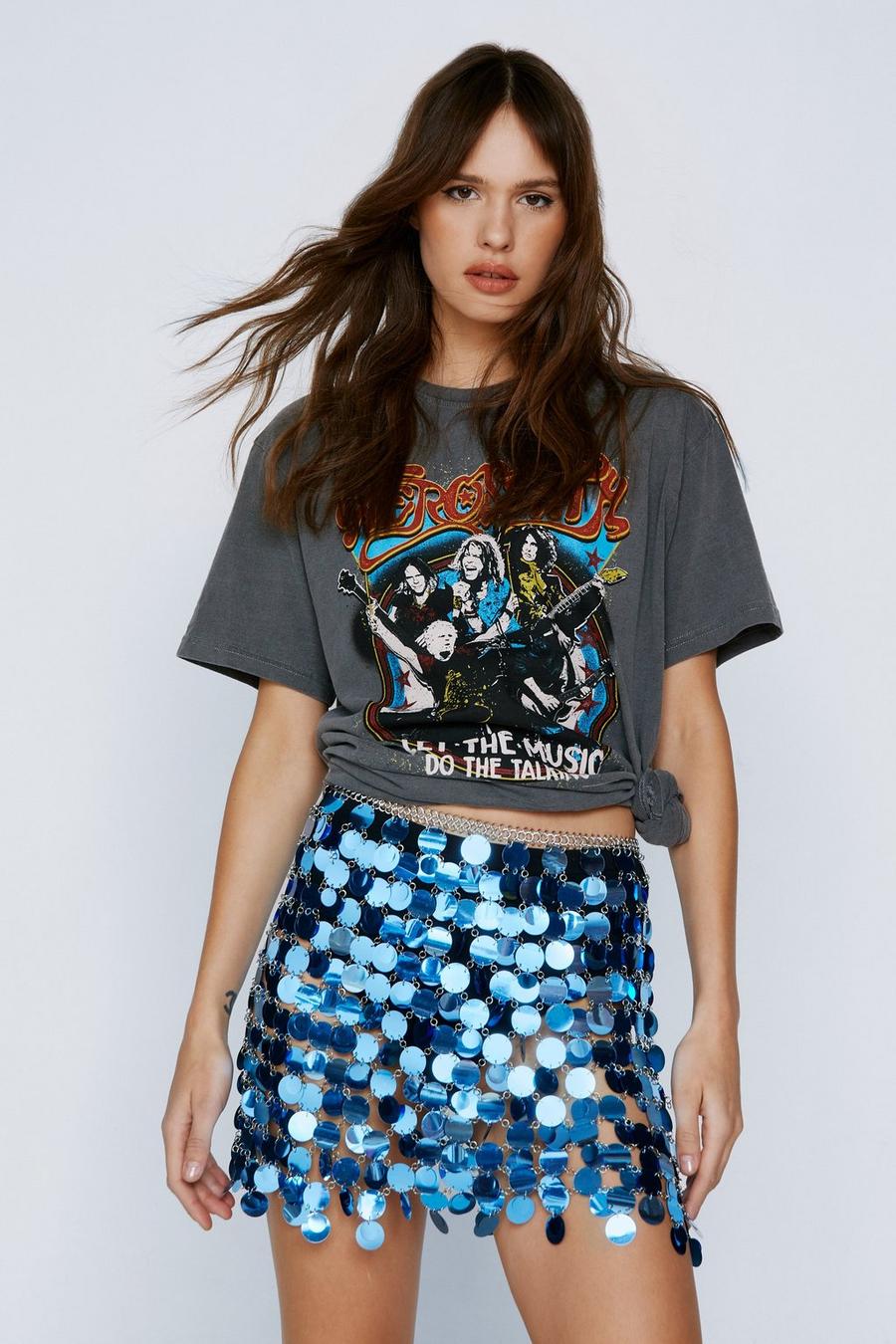 Layered Disc Chainmail Mini Skirt