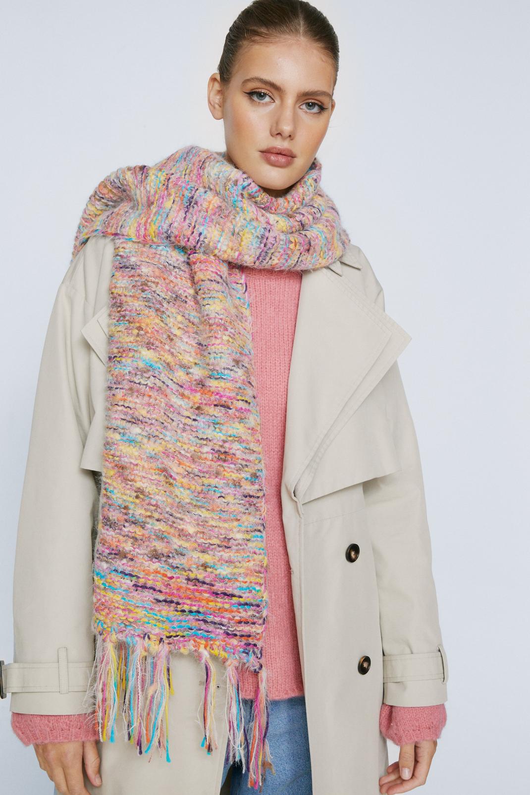 Multi Space Dye Oversized Knitted Scarf image number 1
