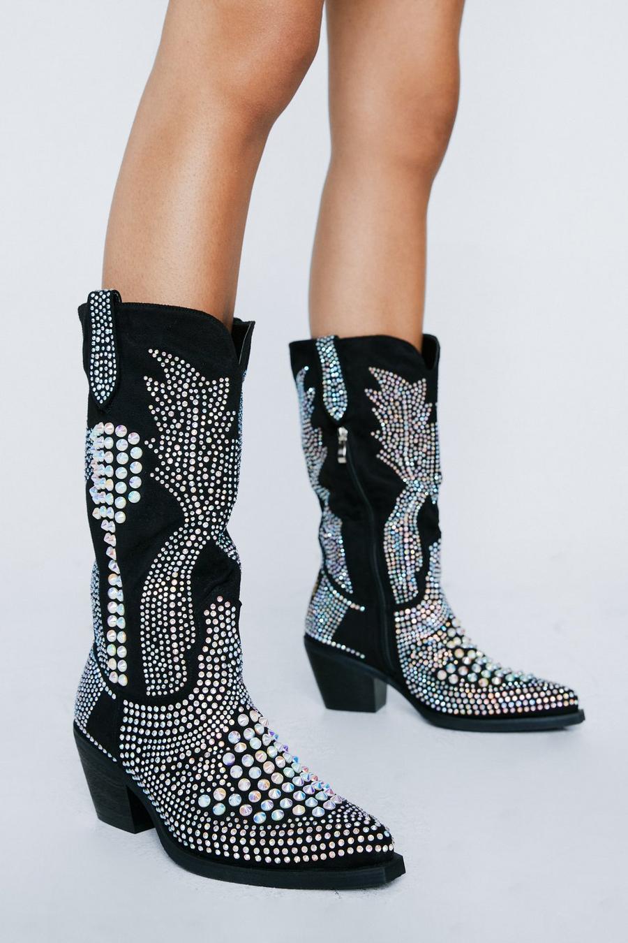 Diamante Embellished Cowboy Boots
