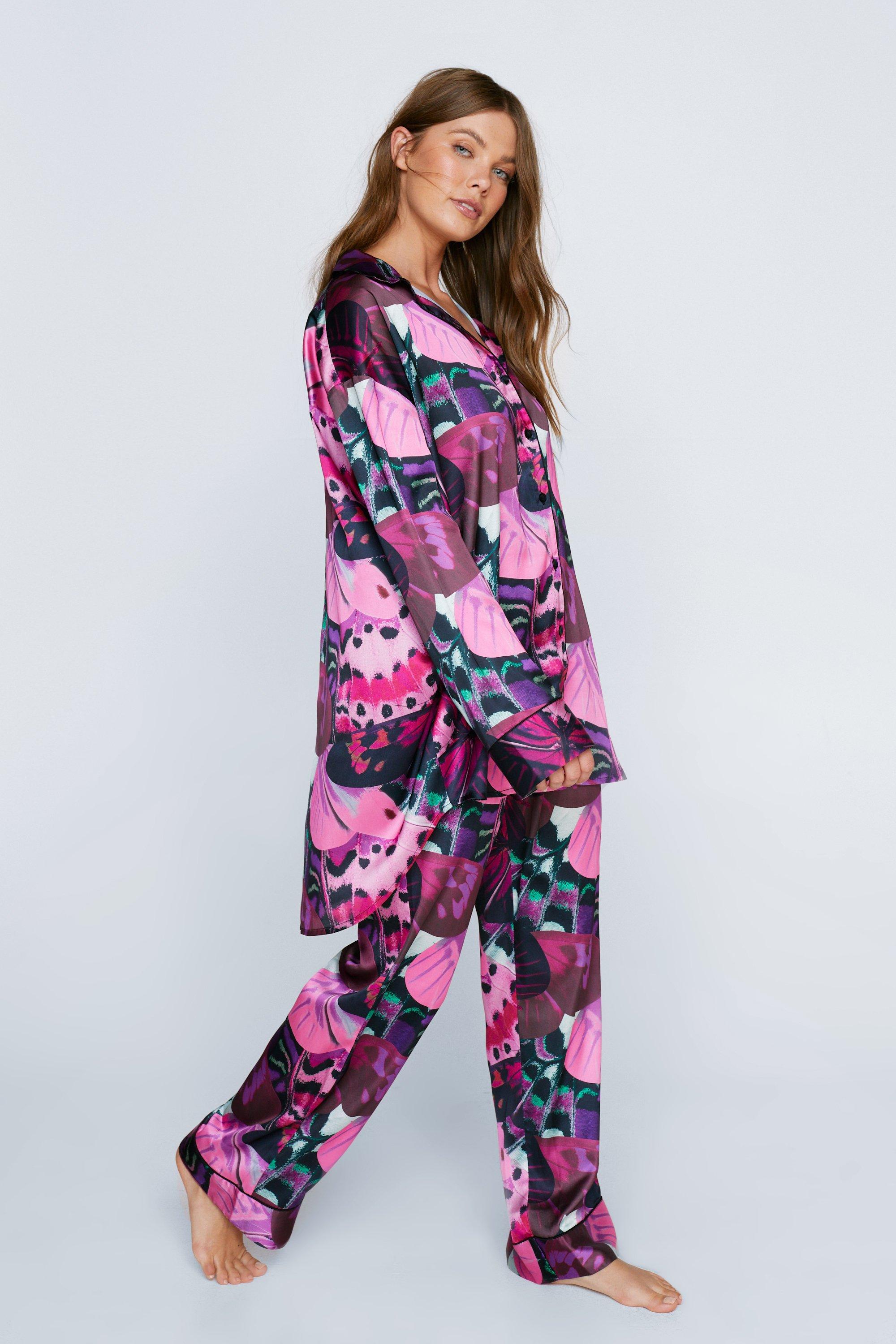 Satin butterfly print online pyjama set