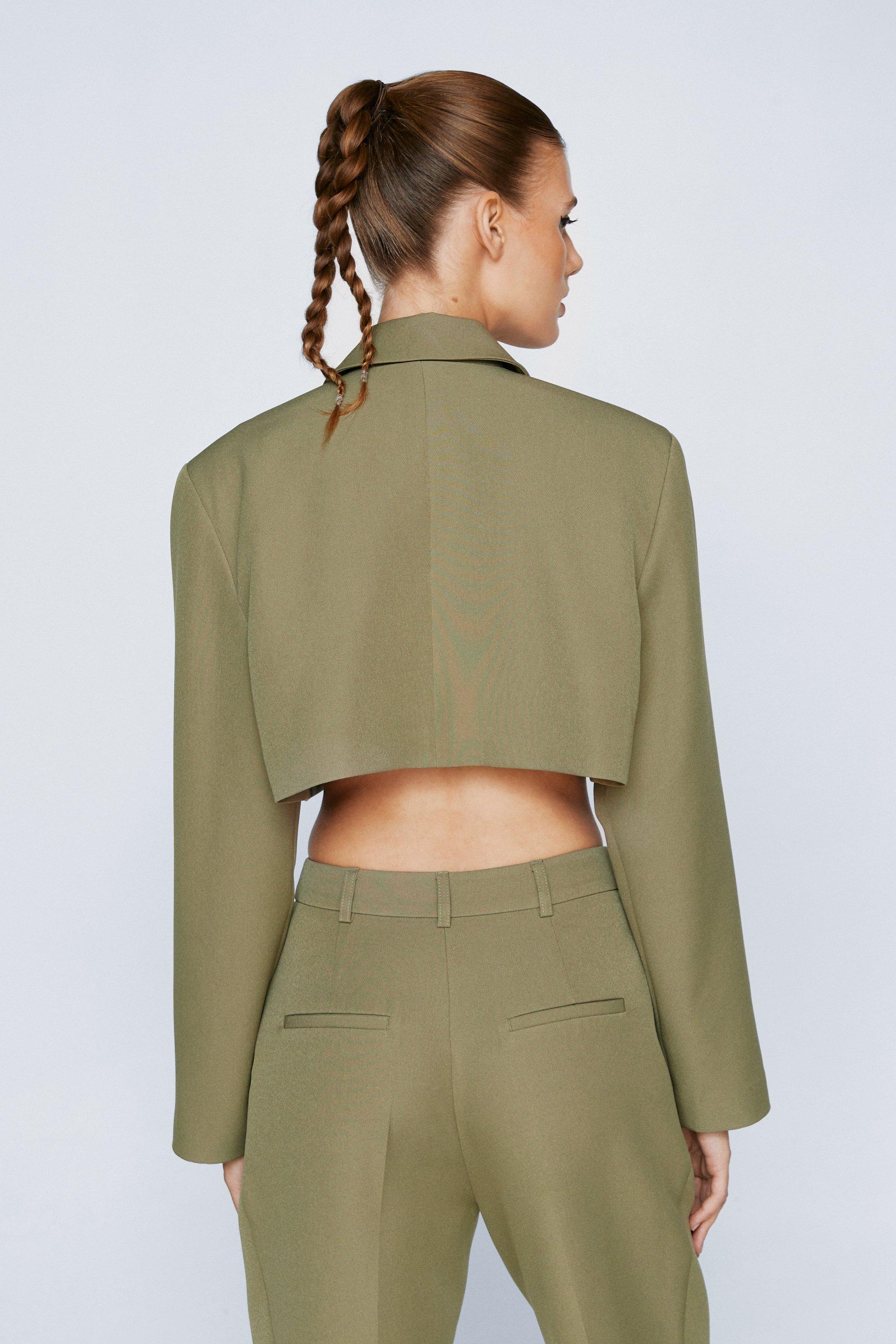 Cropped tailored outlet jacket