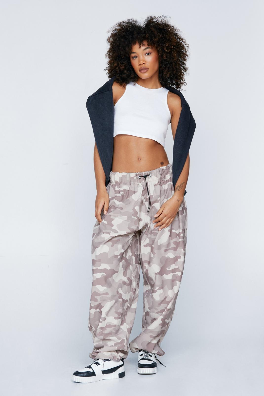 Mid Rise Camo Print Cargo Pants image number 1
