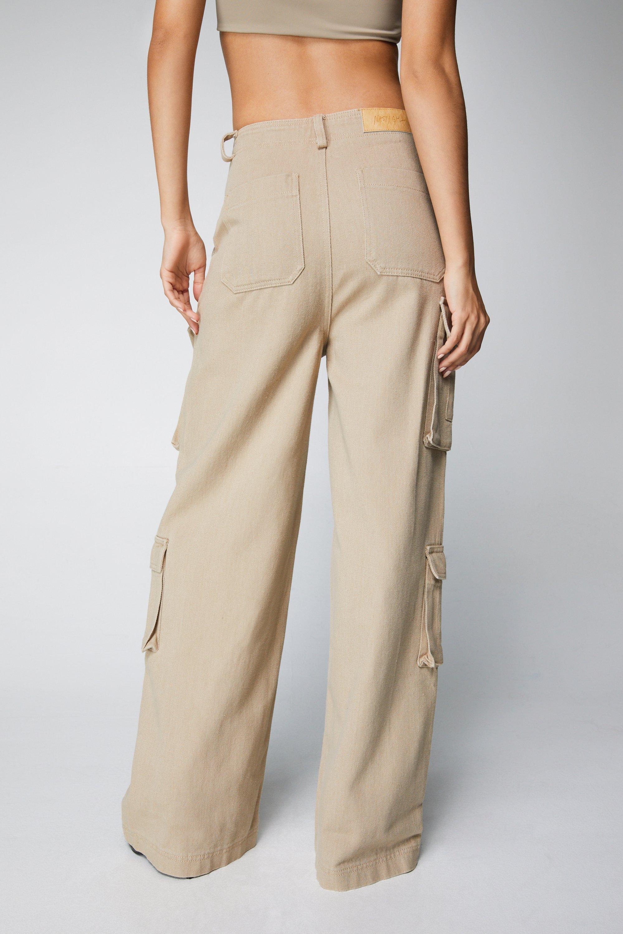 High Waist Wide Leg Short Cargo Pants 