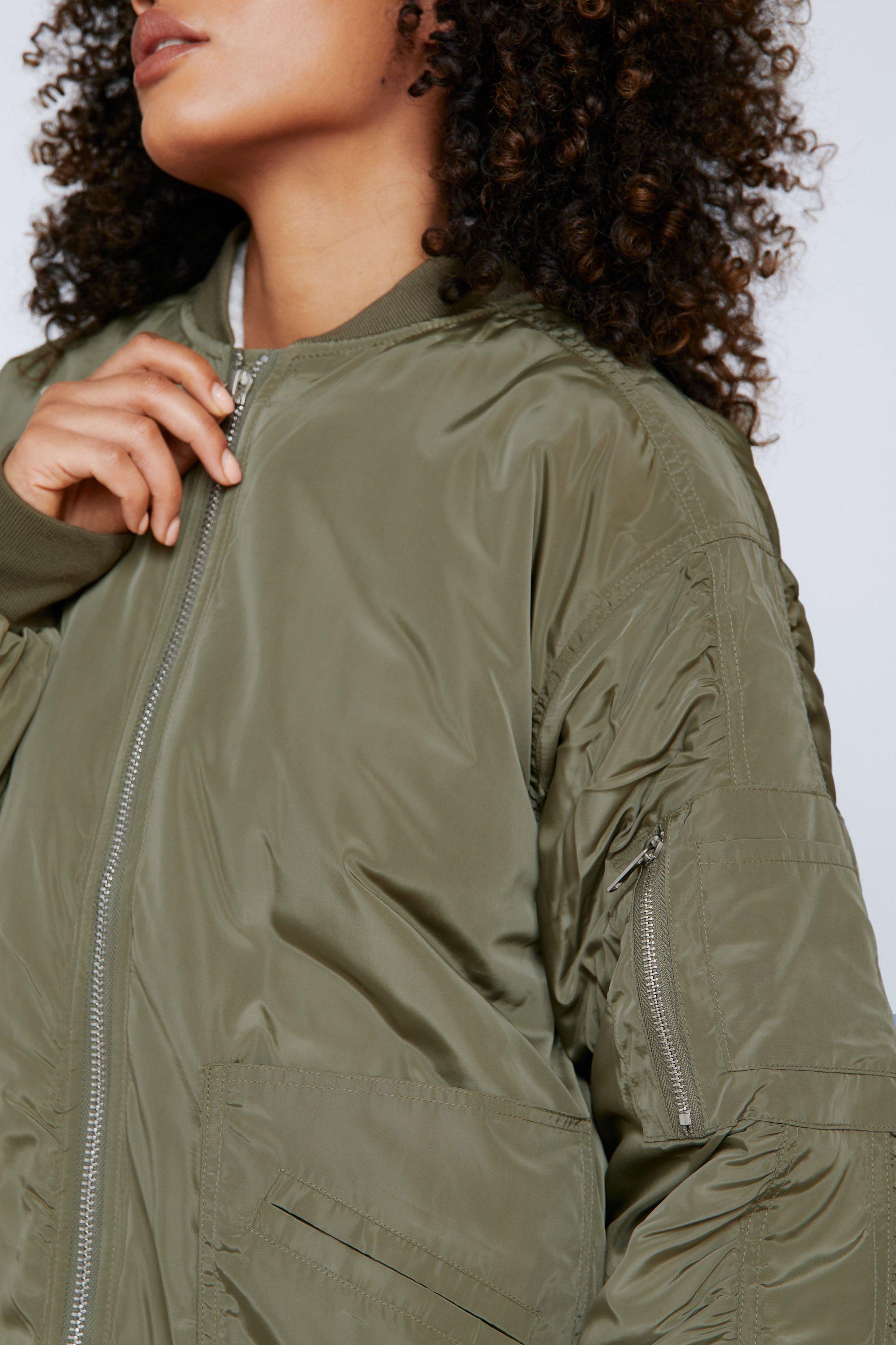 Bomber jacket with zipper hotsell on sleeve