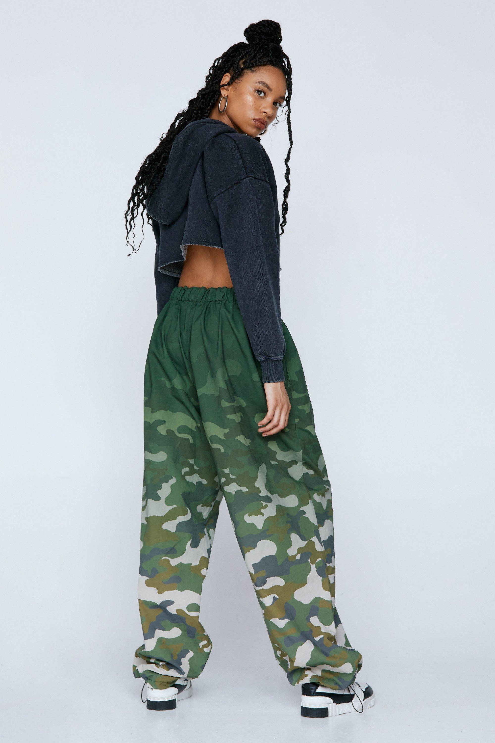 Extreme Parachute Camo Gradient Nylon Cargo Pants | Nasty Gal