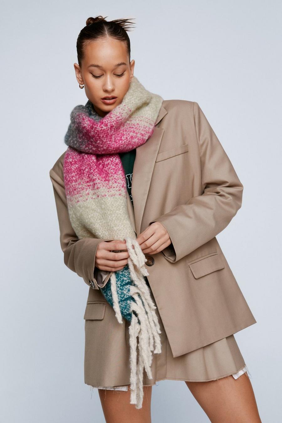 Oversized Knitted Ombre Scarf