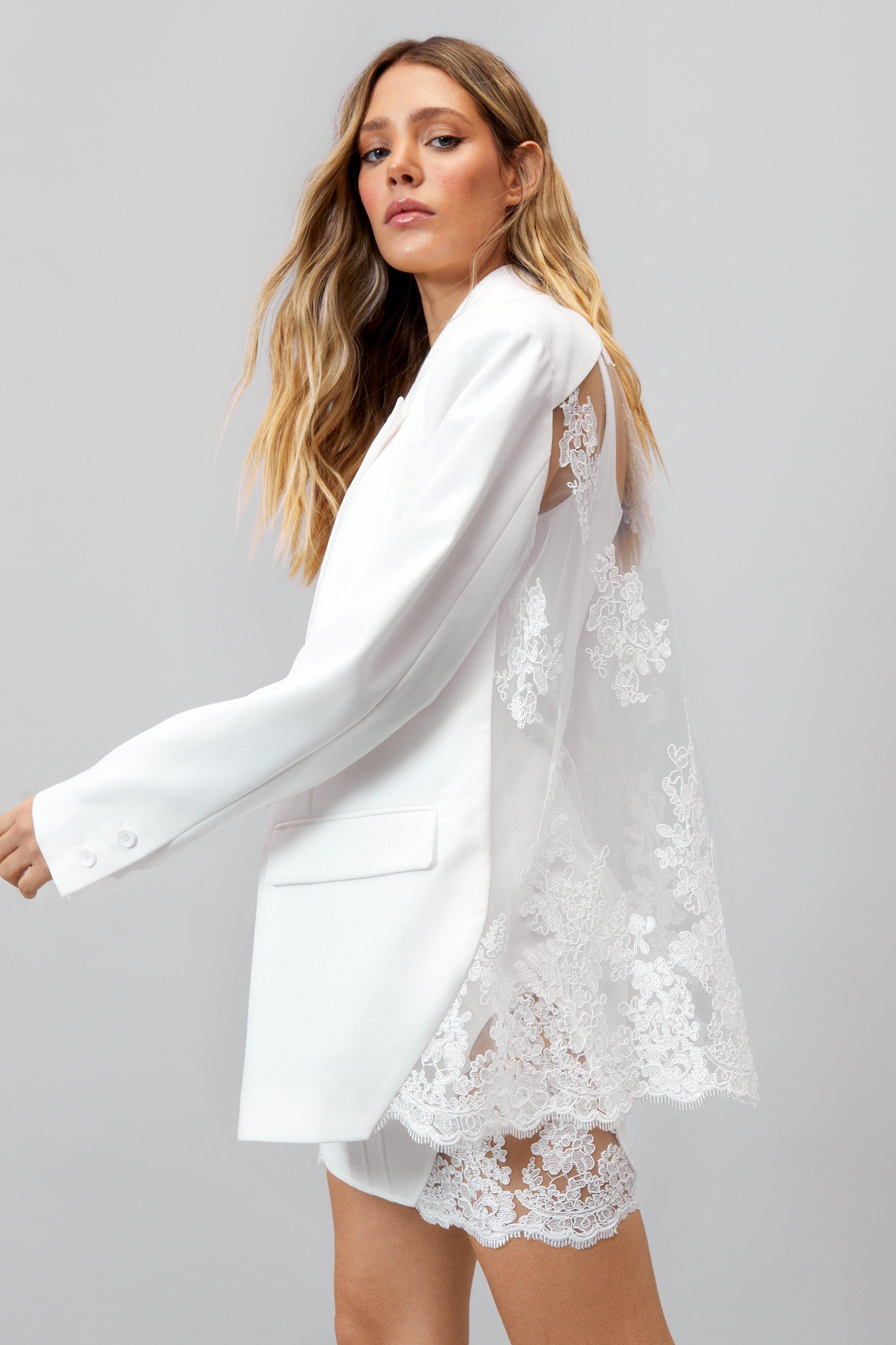 Lace hot sale sleeve blazer