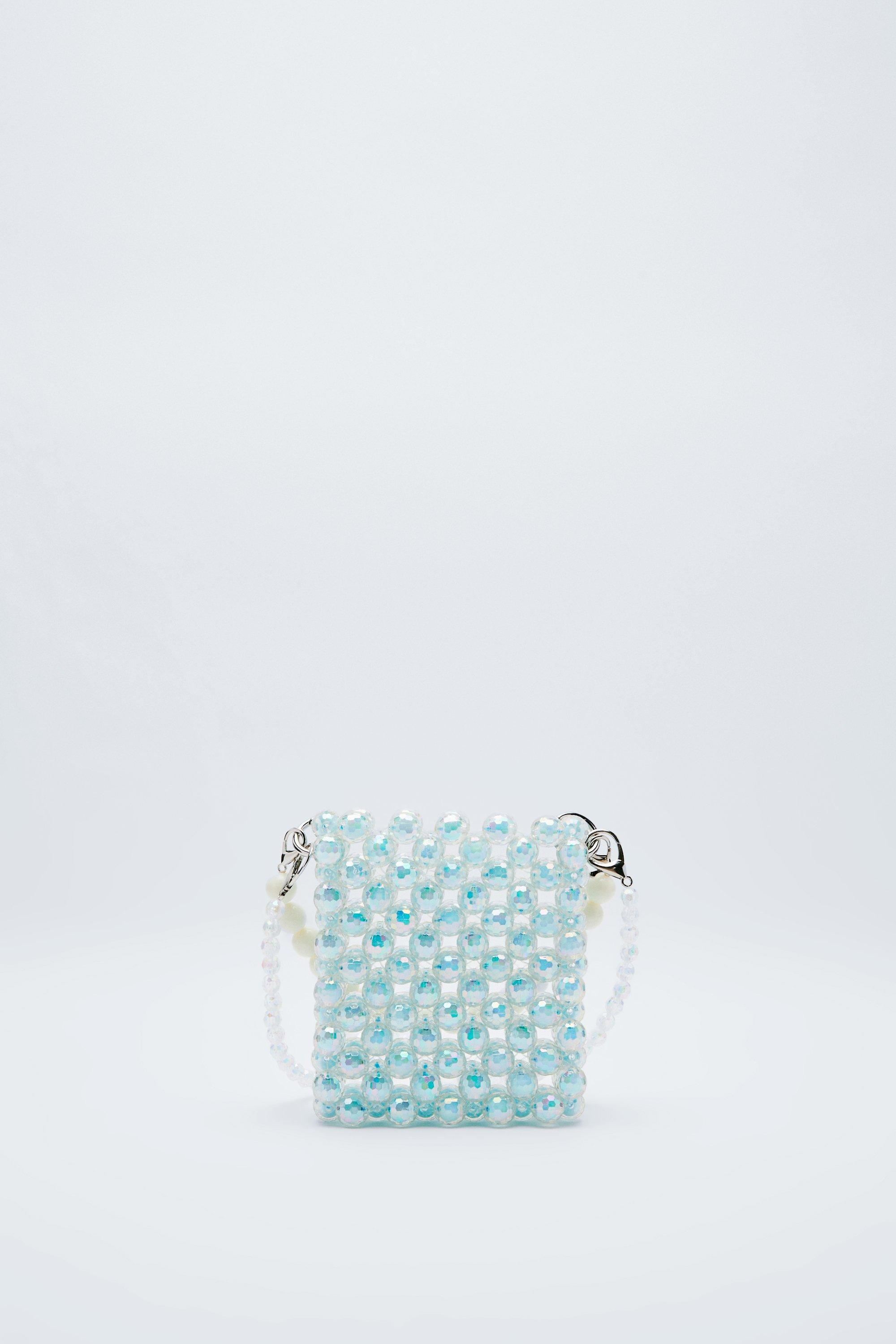 Pearl Beaded Clutch Bag Off White