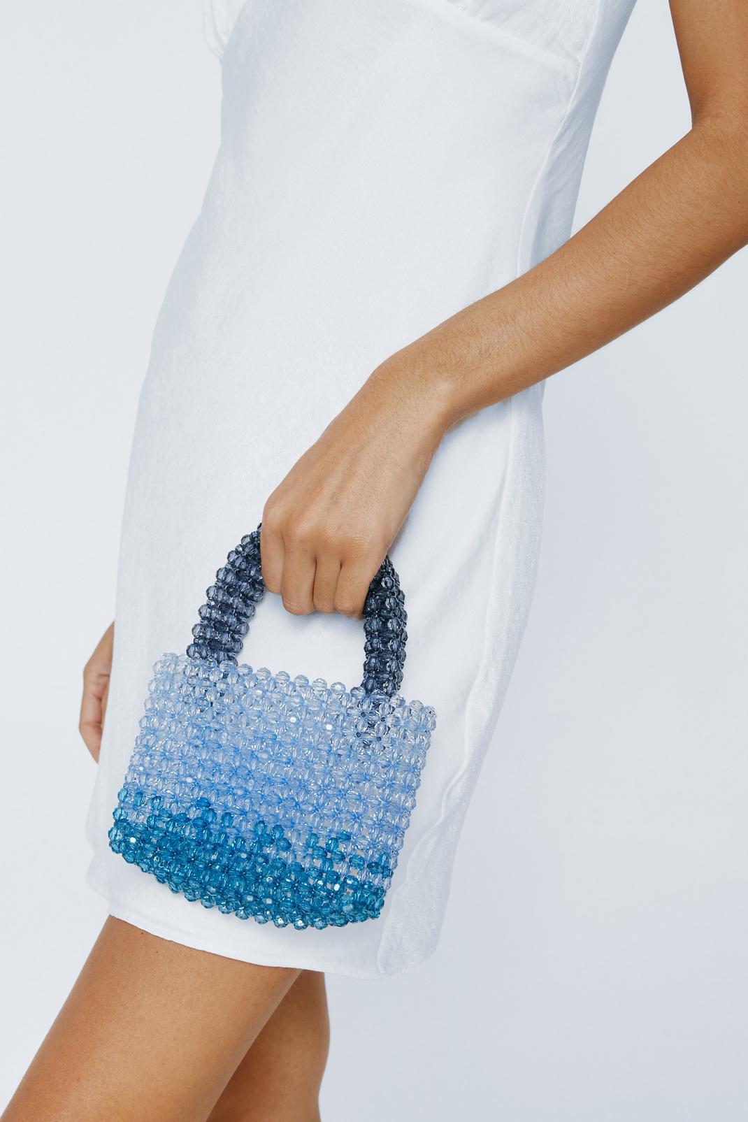 Blue Crystal Beaded Embellished Mini Bag image number 1