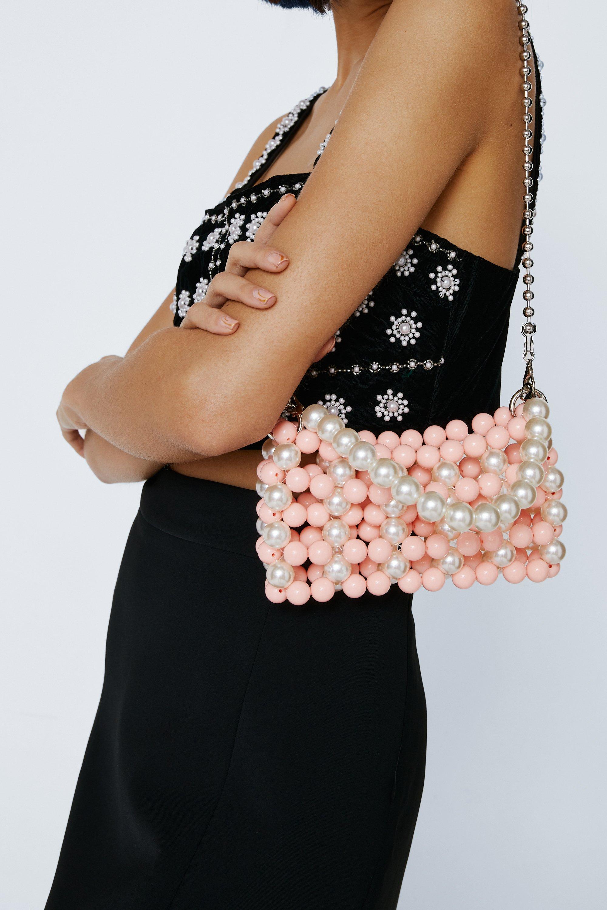 Pearl Two Tone Beaded Bag Nasty Gal