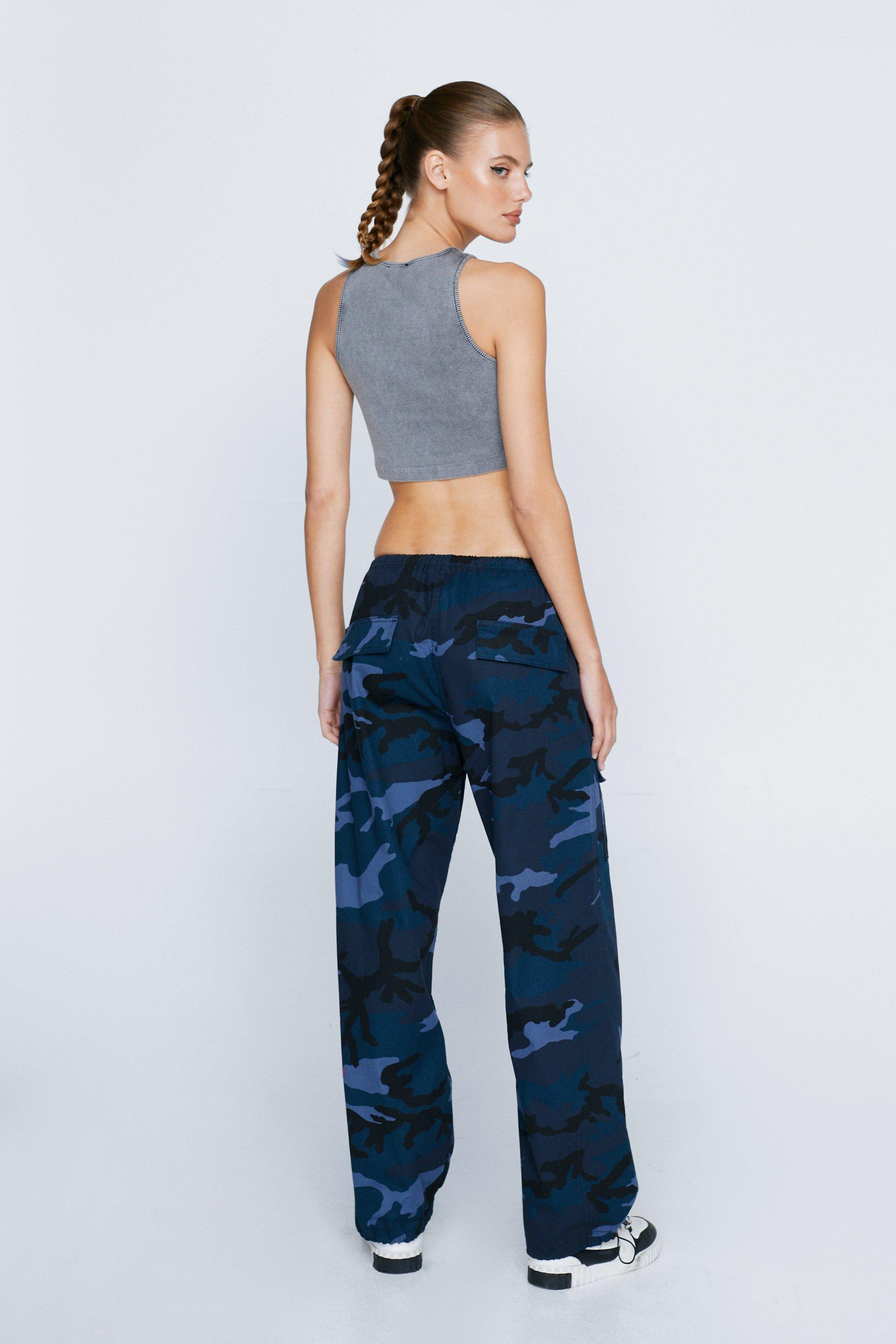 Blue camo trousers hot sale womens