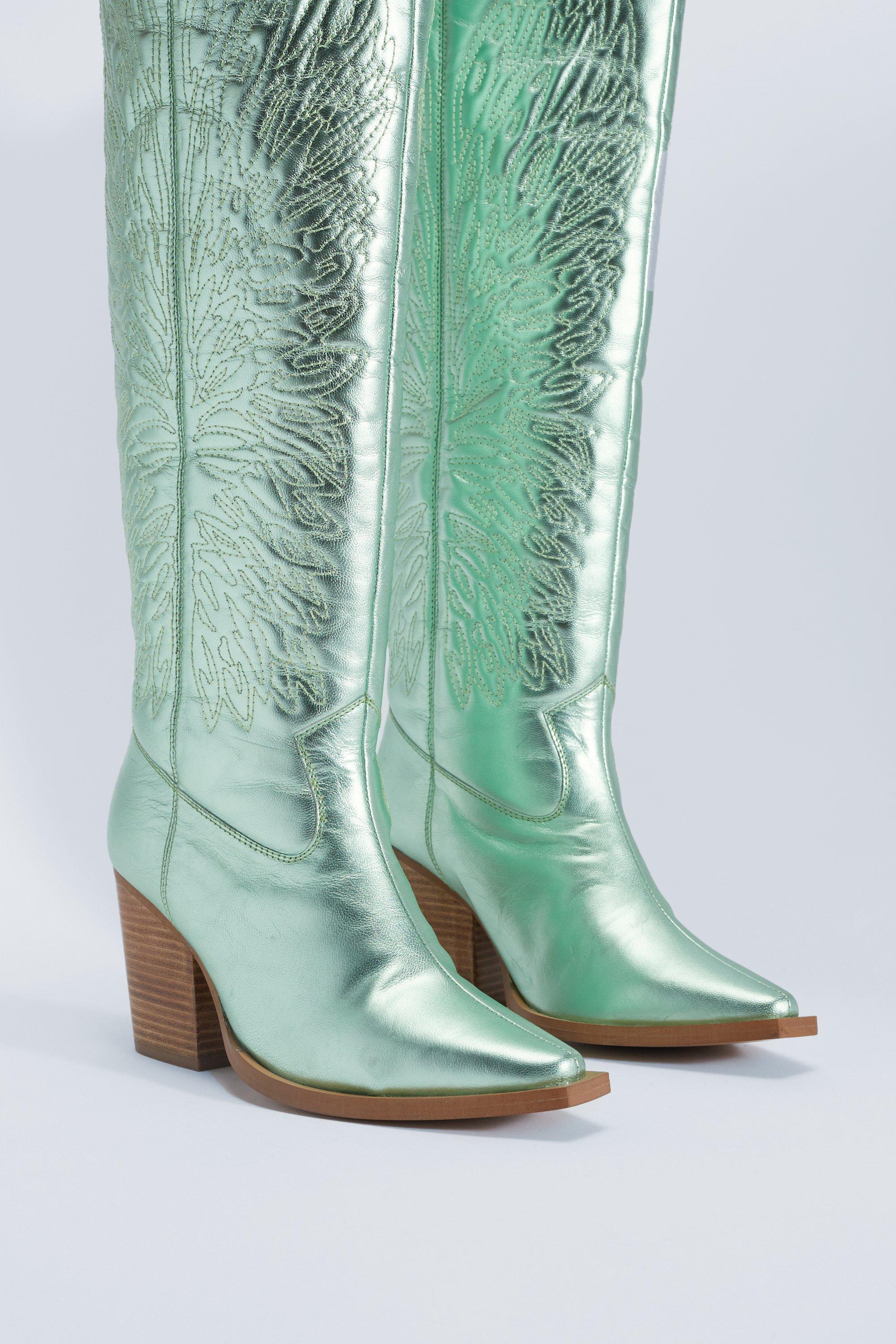 Green metallic sale boots