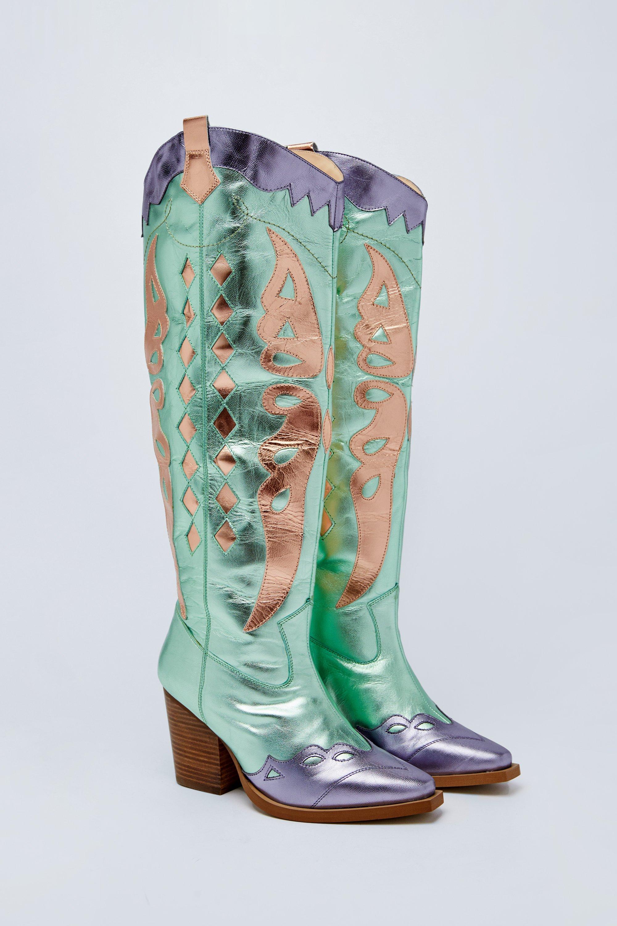 Mint green hot sale cowgirl boots