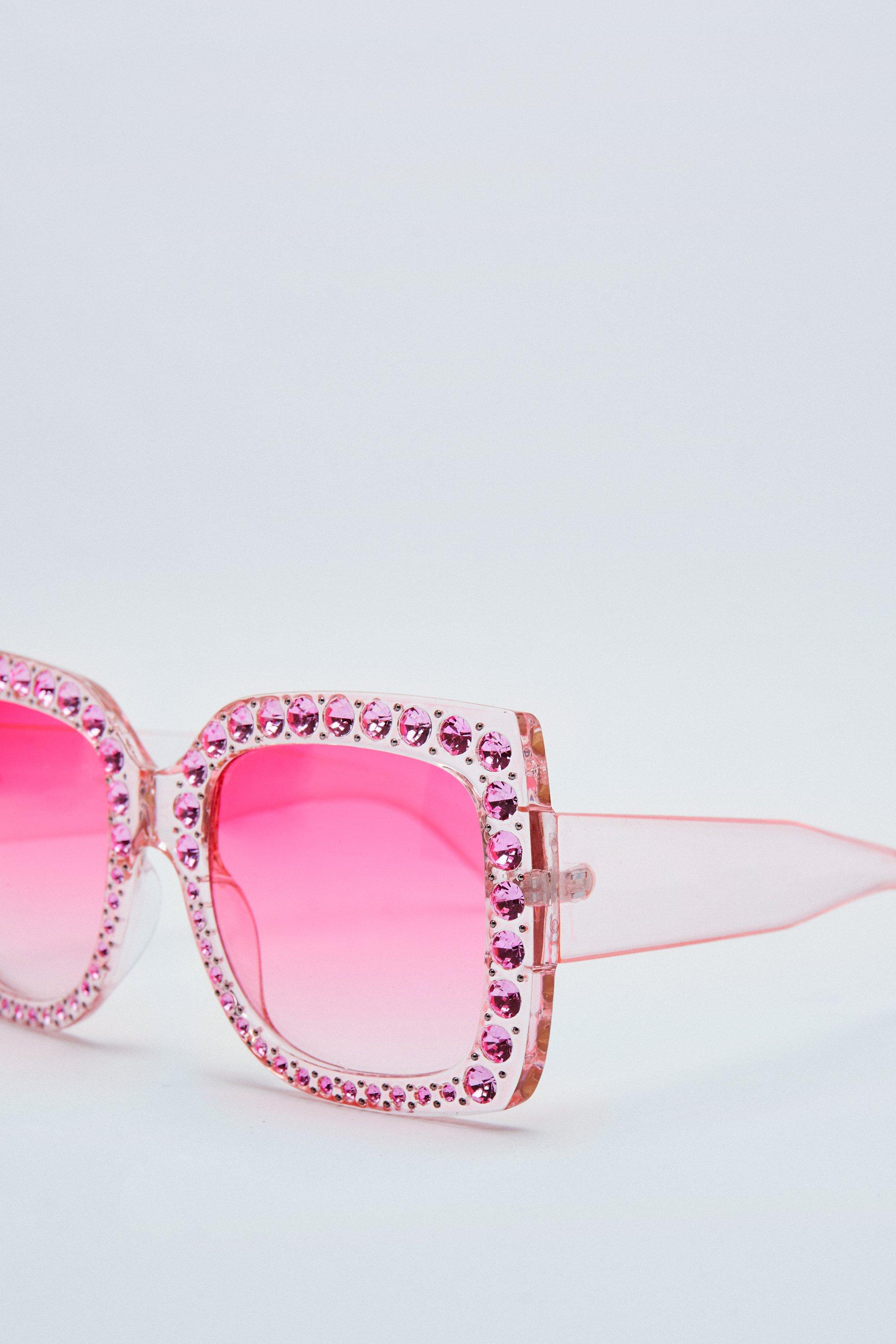 Diamante Oversized Color Lense Glasses