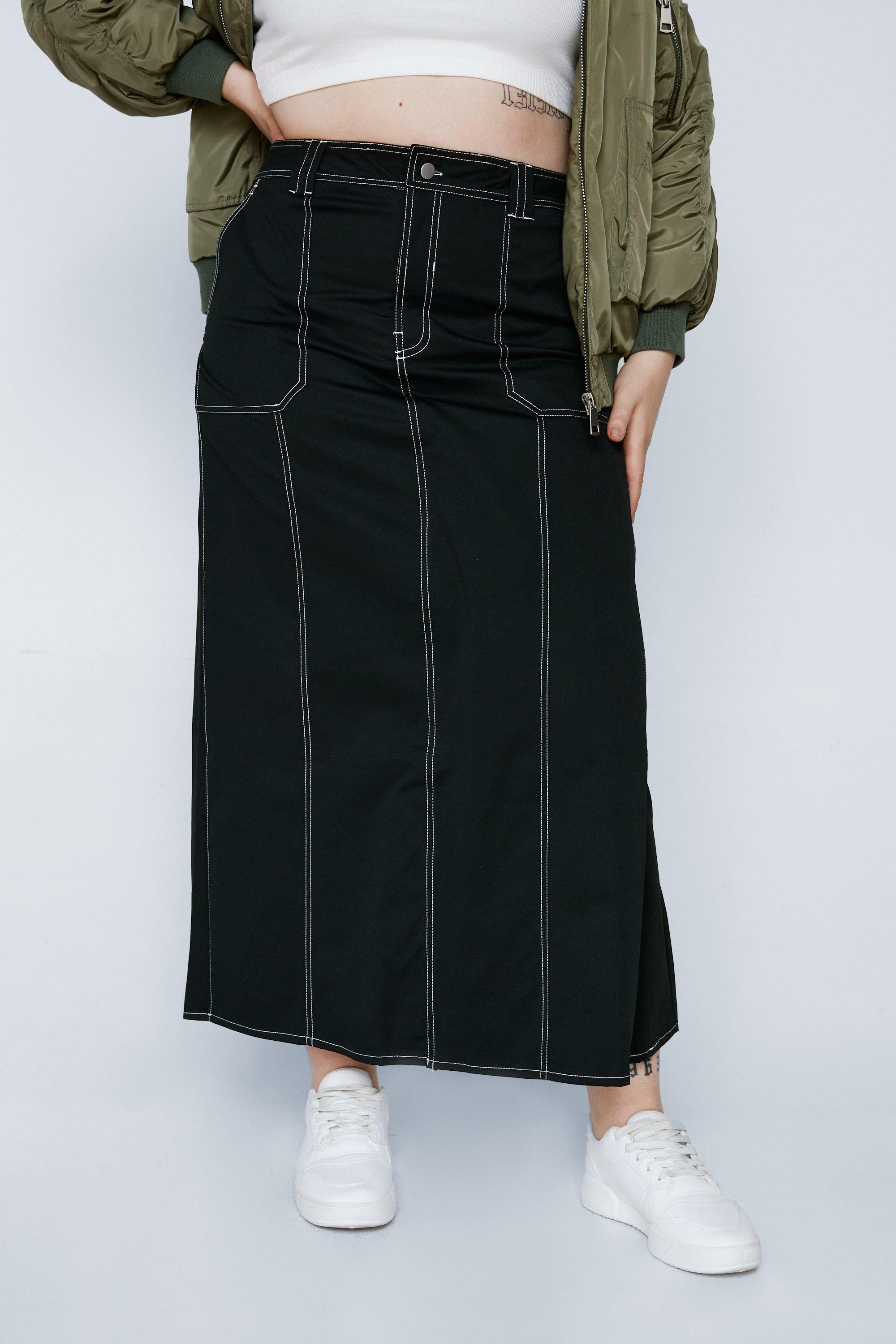 Black Maxi Skirt, Long Skirt, High Waisted Skirt, Plus Size