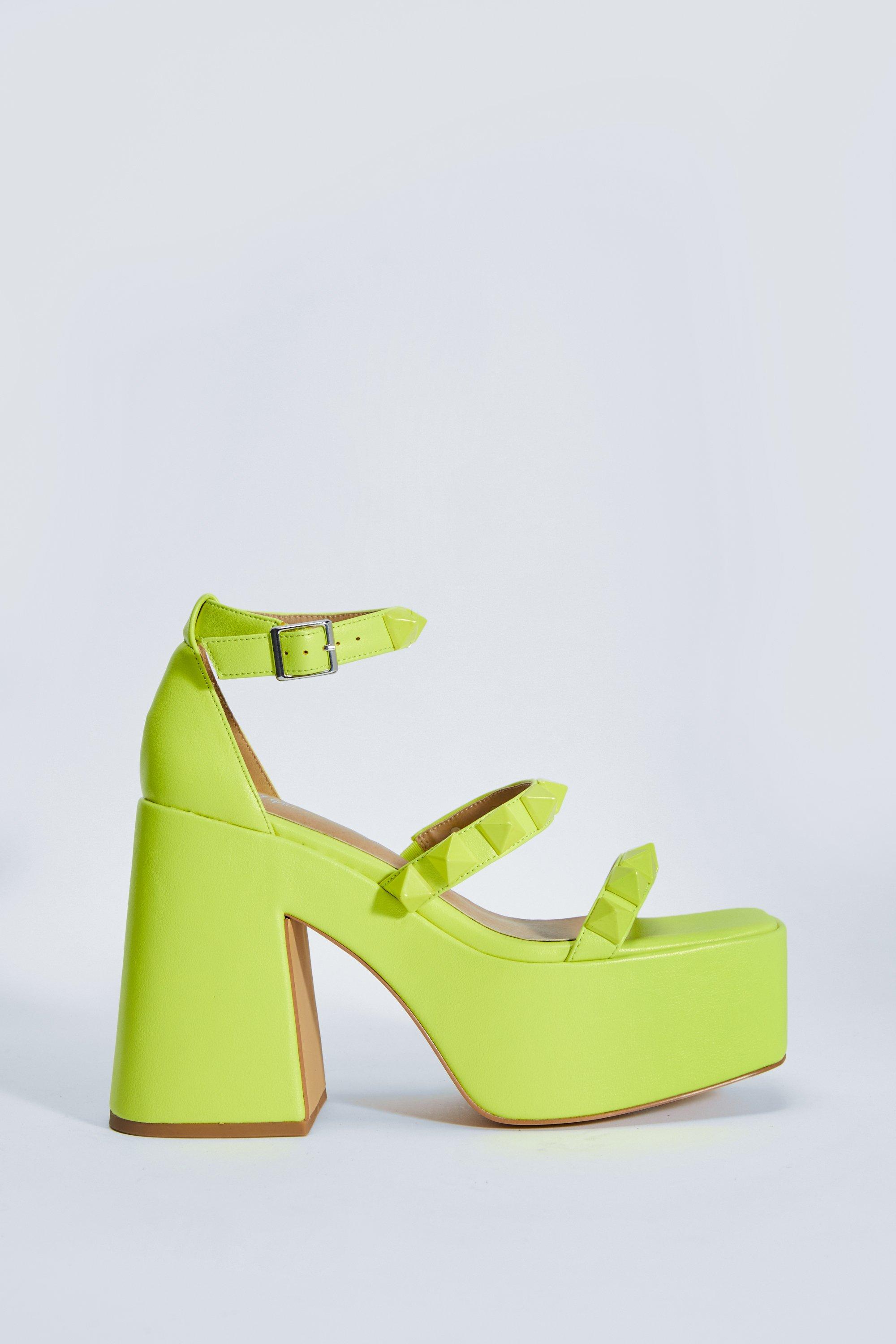 Neon yellow 2025 platform heels