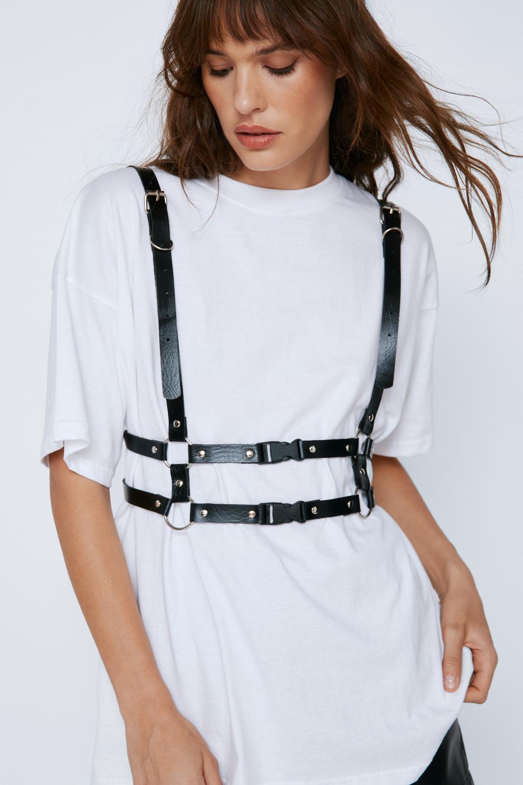 Faux Leather Adjustable Double Strap Body Harness | Nasty Gal