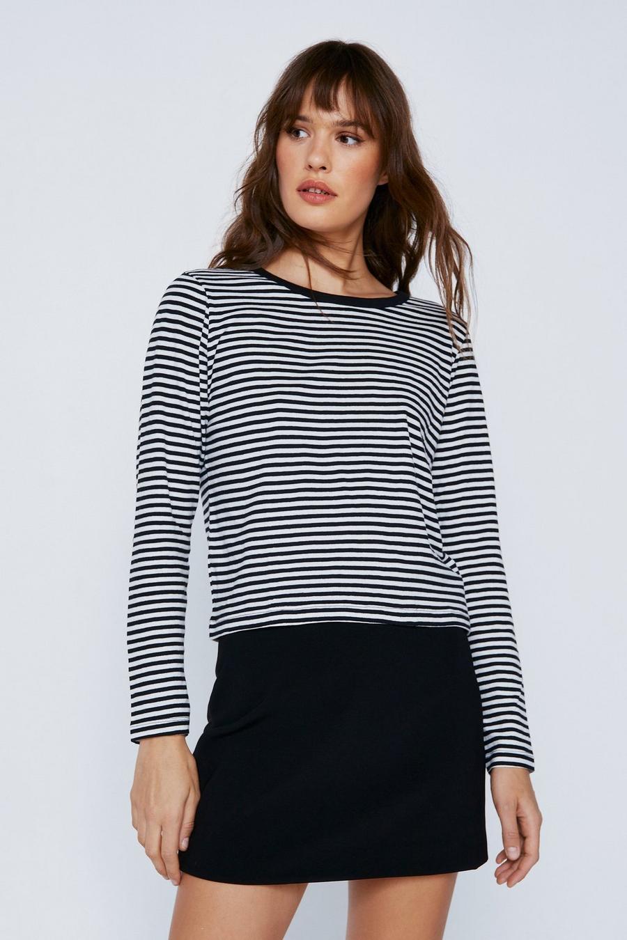 Relaxed Fit Stripe Long Sleeve T-shirt