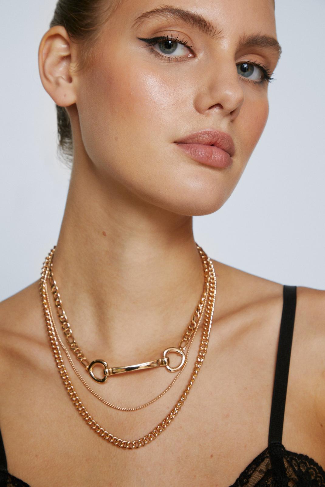 Gold Layered Chain Necklaces image number 1