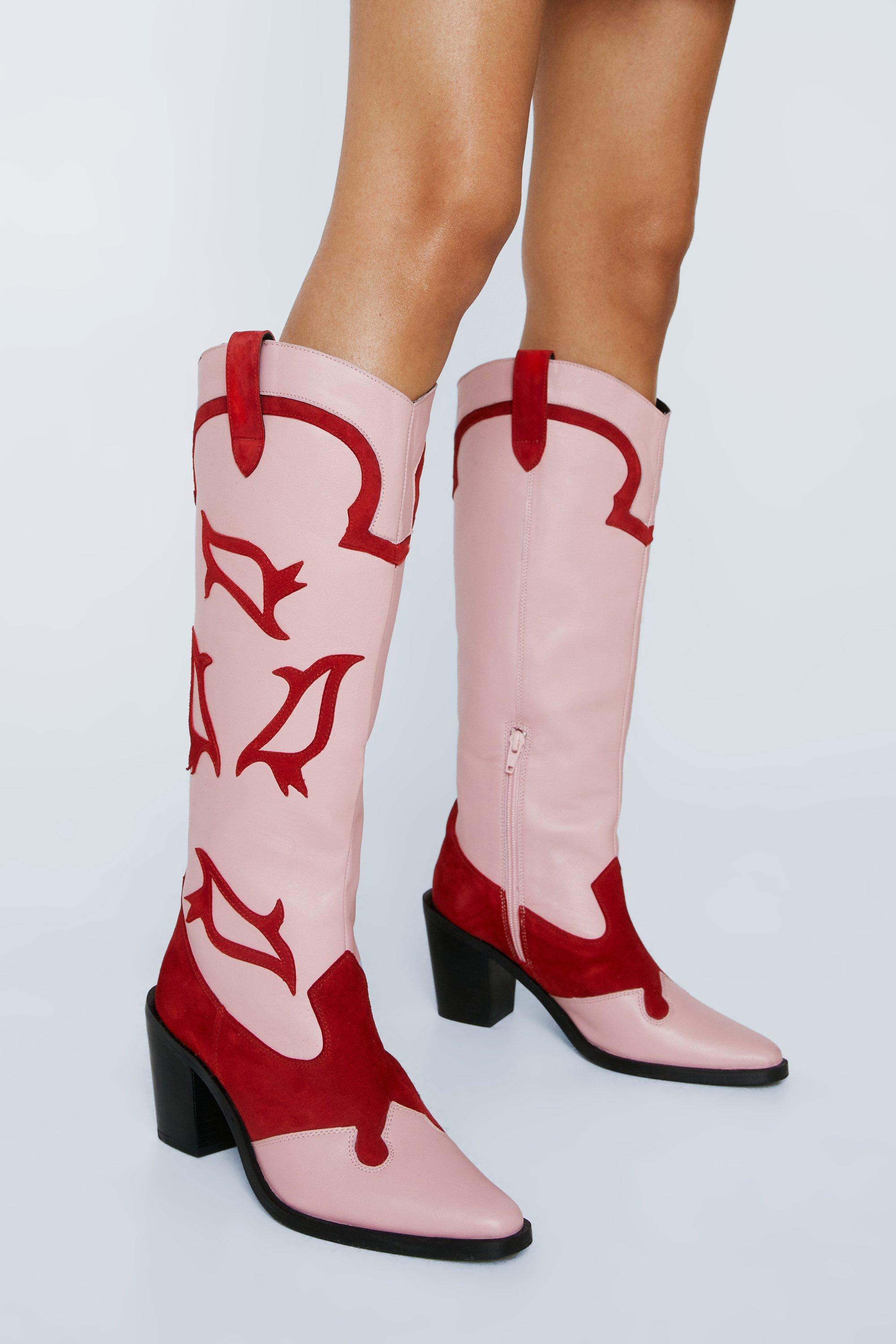 Colour block outlet boots