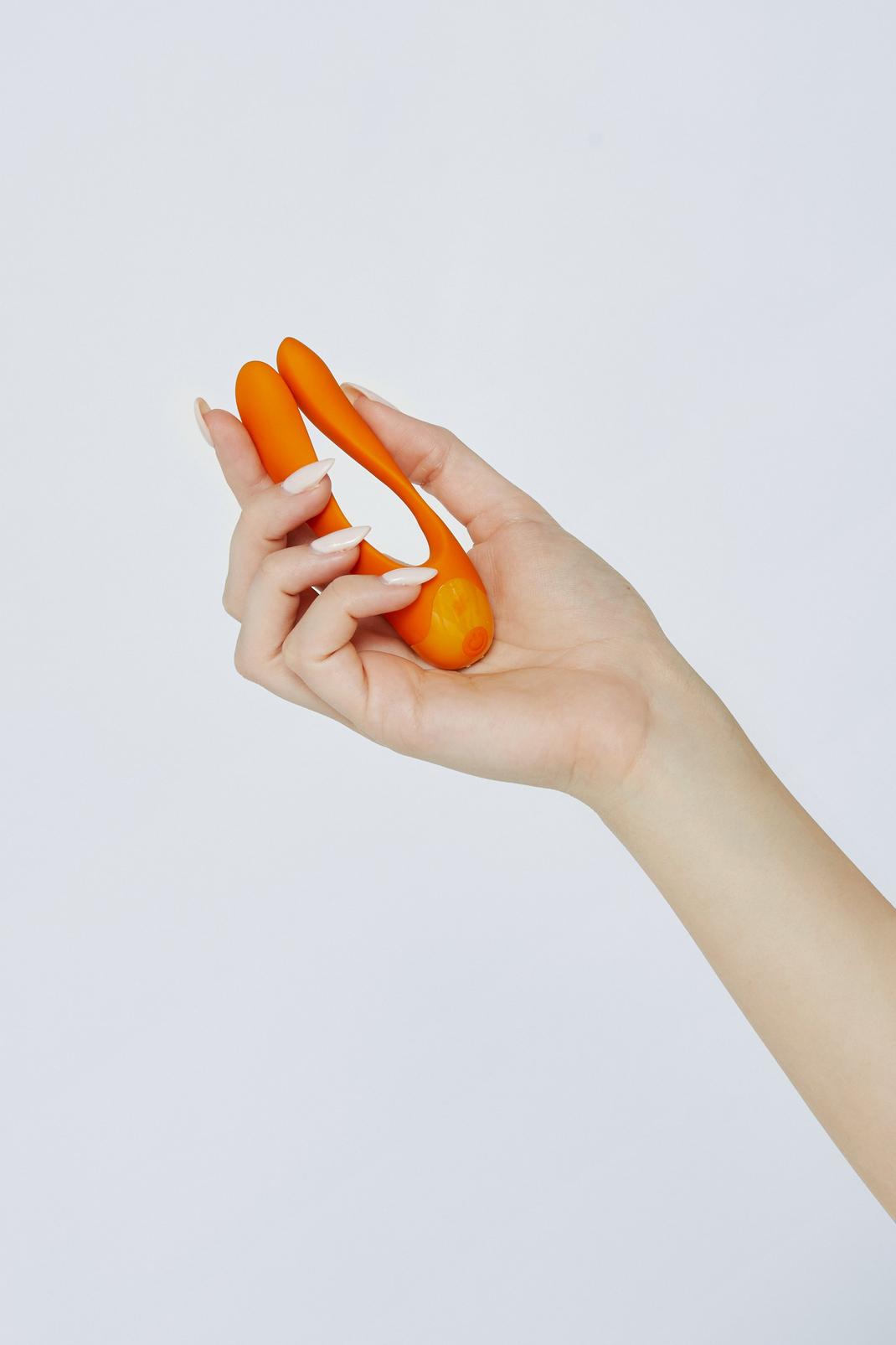 Orange Satisfyer Candy Cane Finger Vibrator Sex Toy image number 1