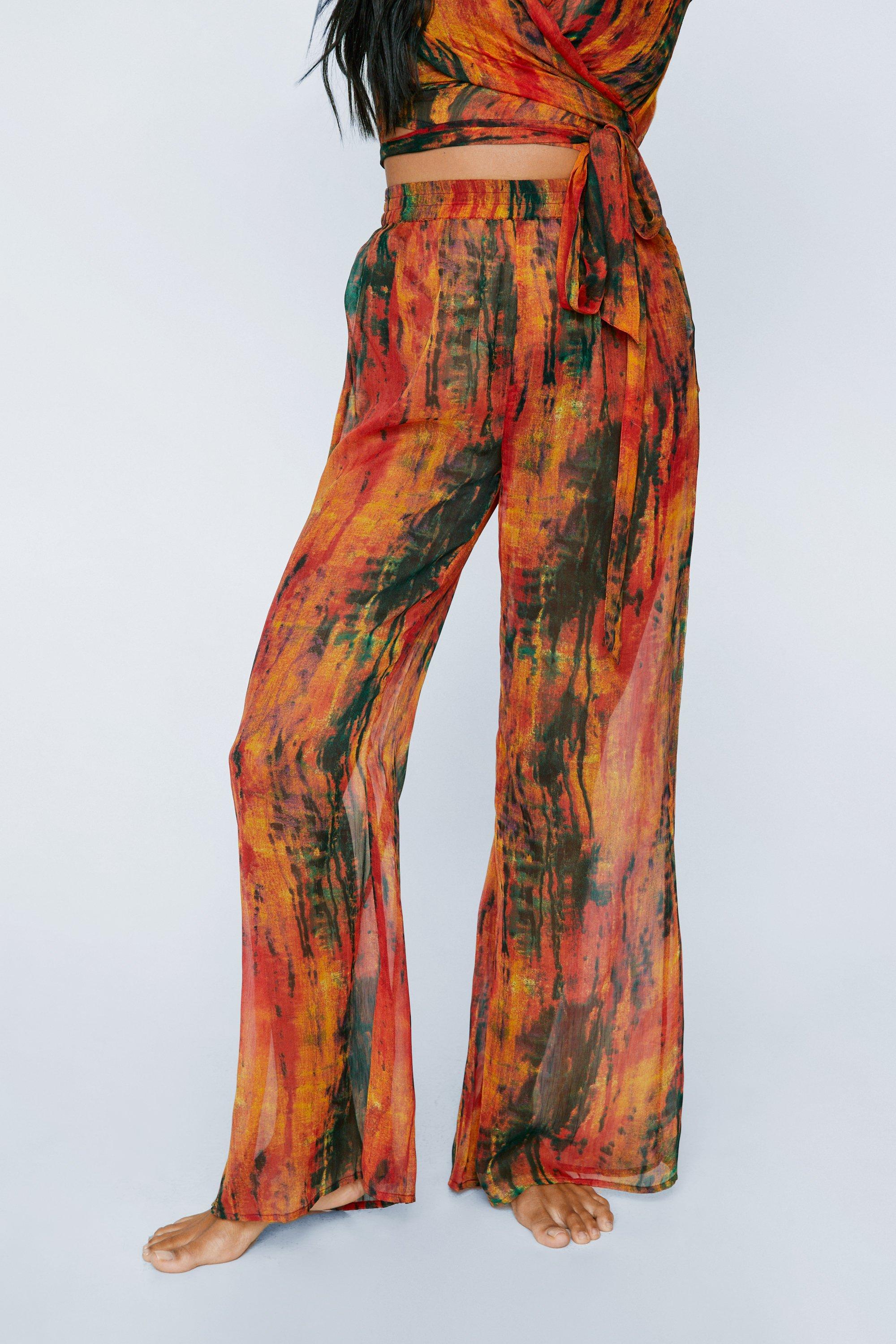 Orange tie dye sales pants