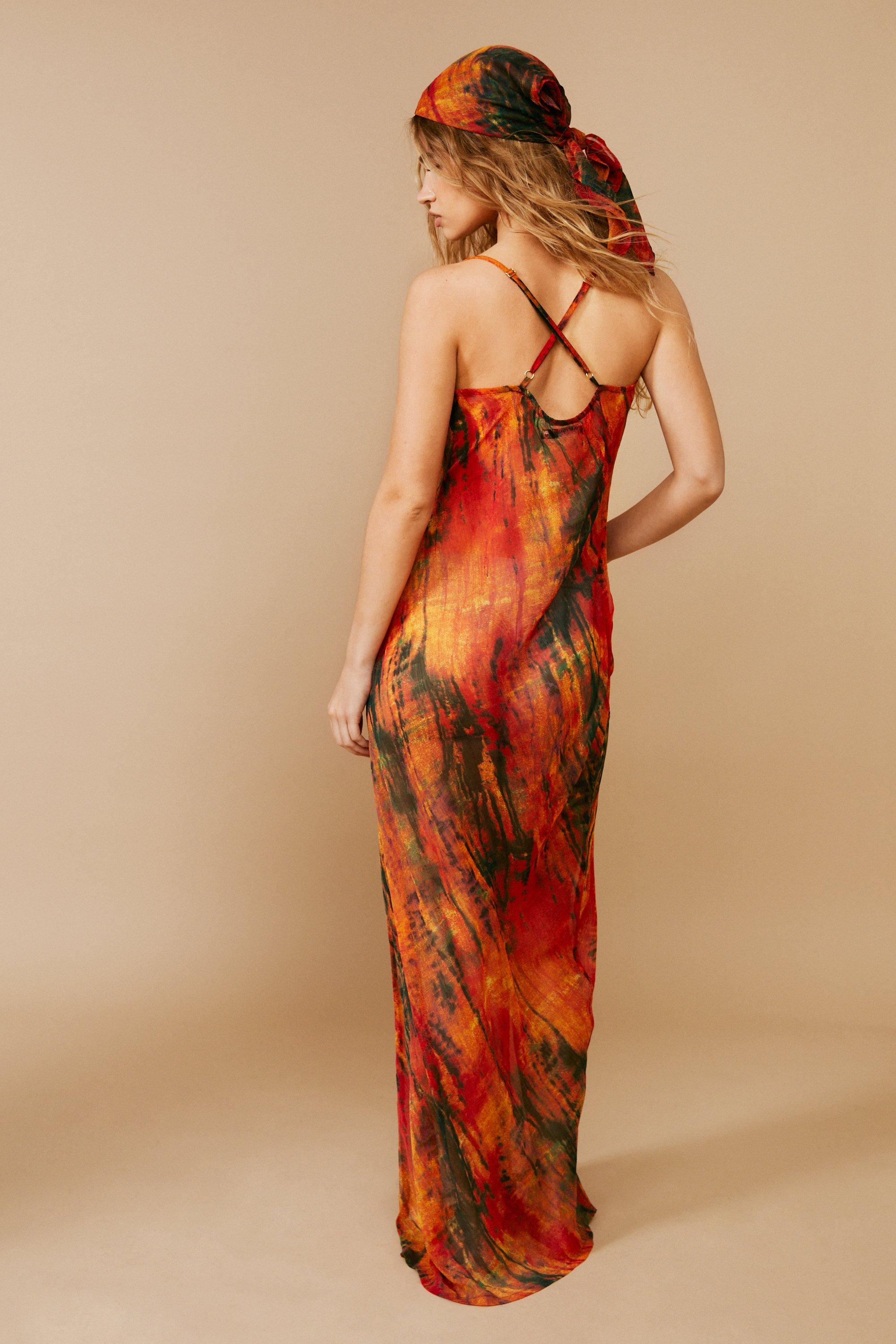 Cochineal-Dyed Silk Slip Dress - abacaxi