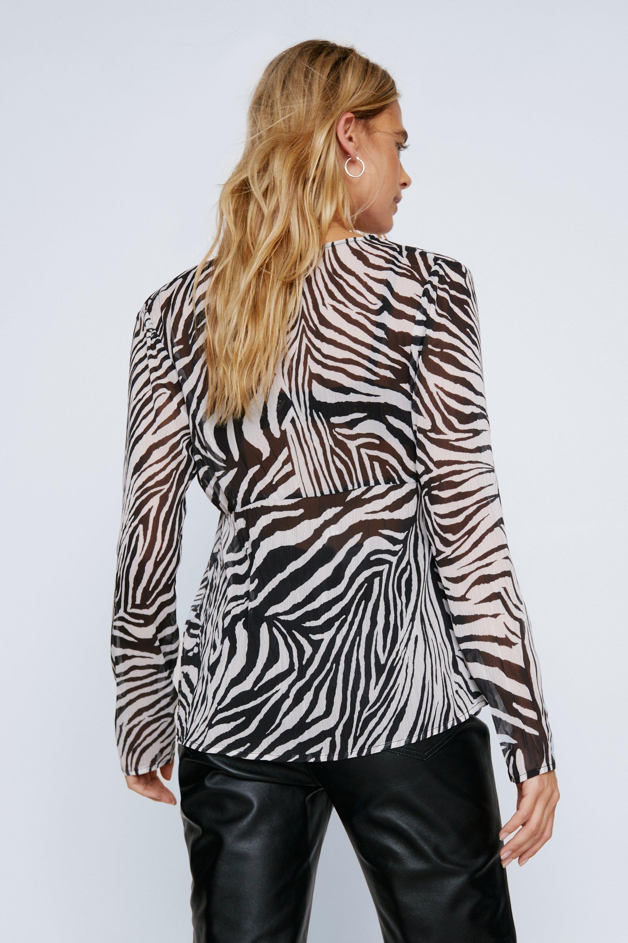 Animal Print Tie Front Blouse | Nasty Gal