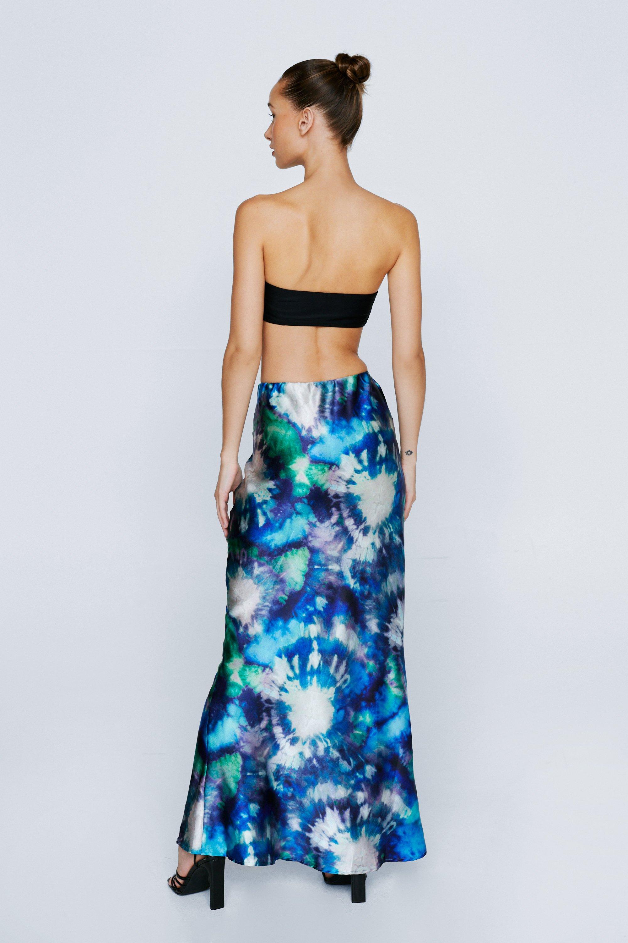 Tie dye maxi skirt clearance navy