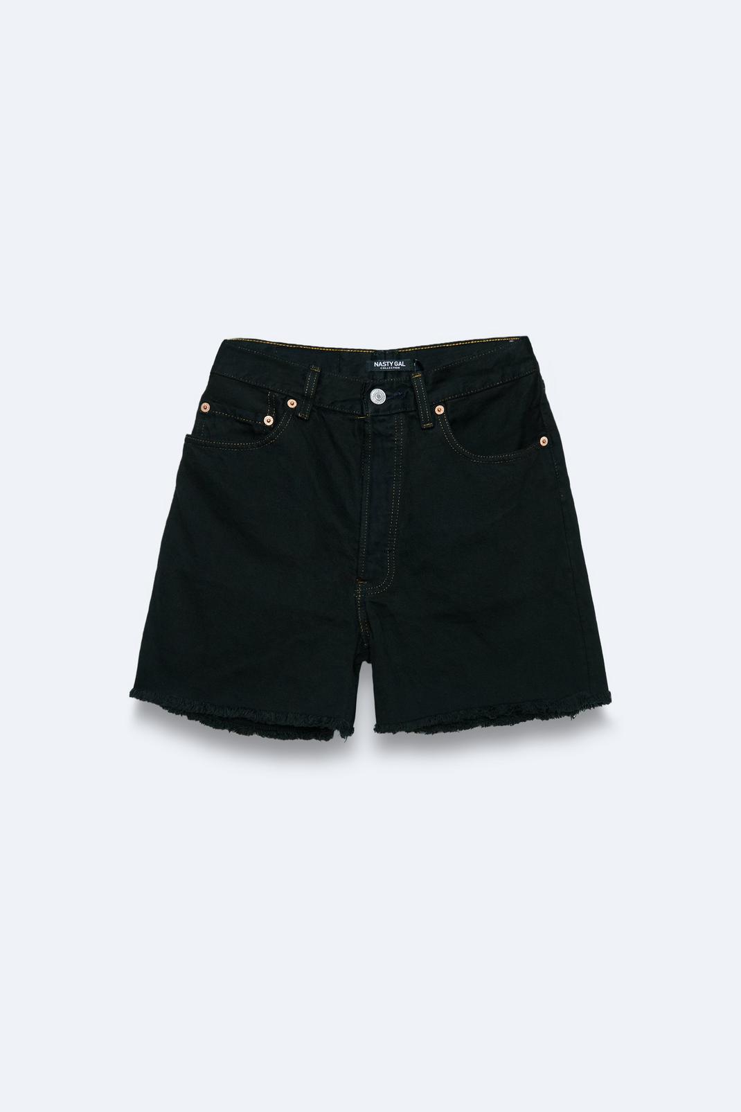Black Vintage Reclaimed Branded Denim Shorts image number 1