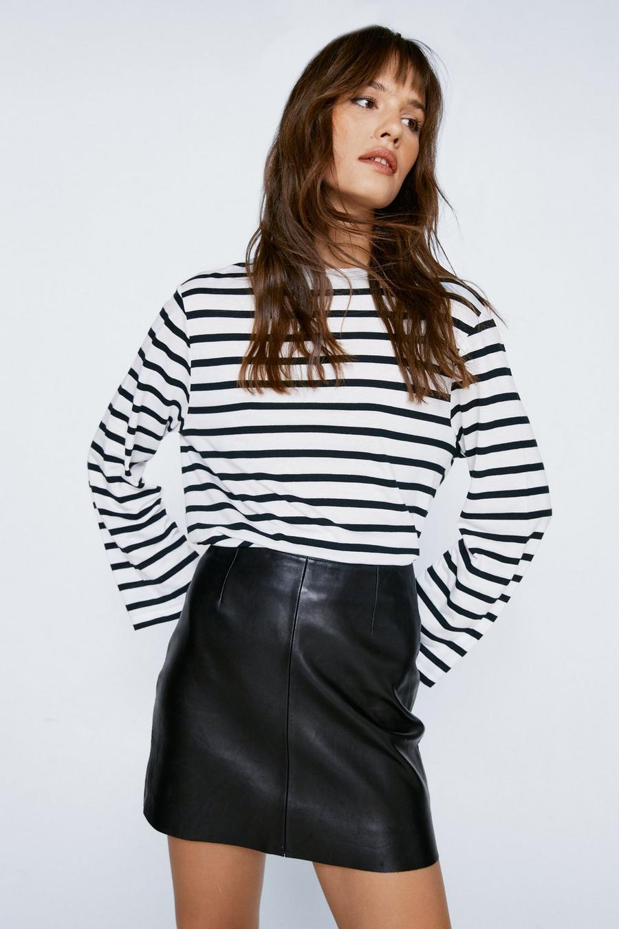 Relaxed Long Sleeve Striped T-shirt