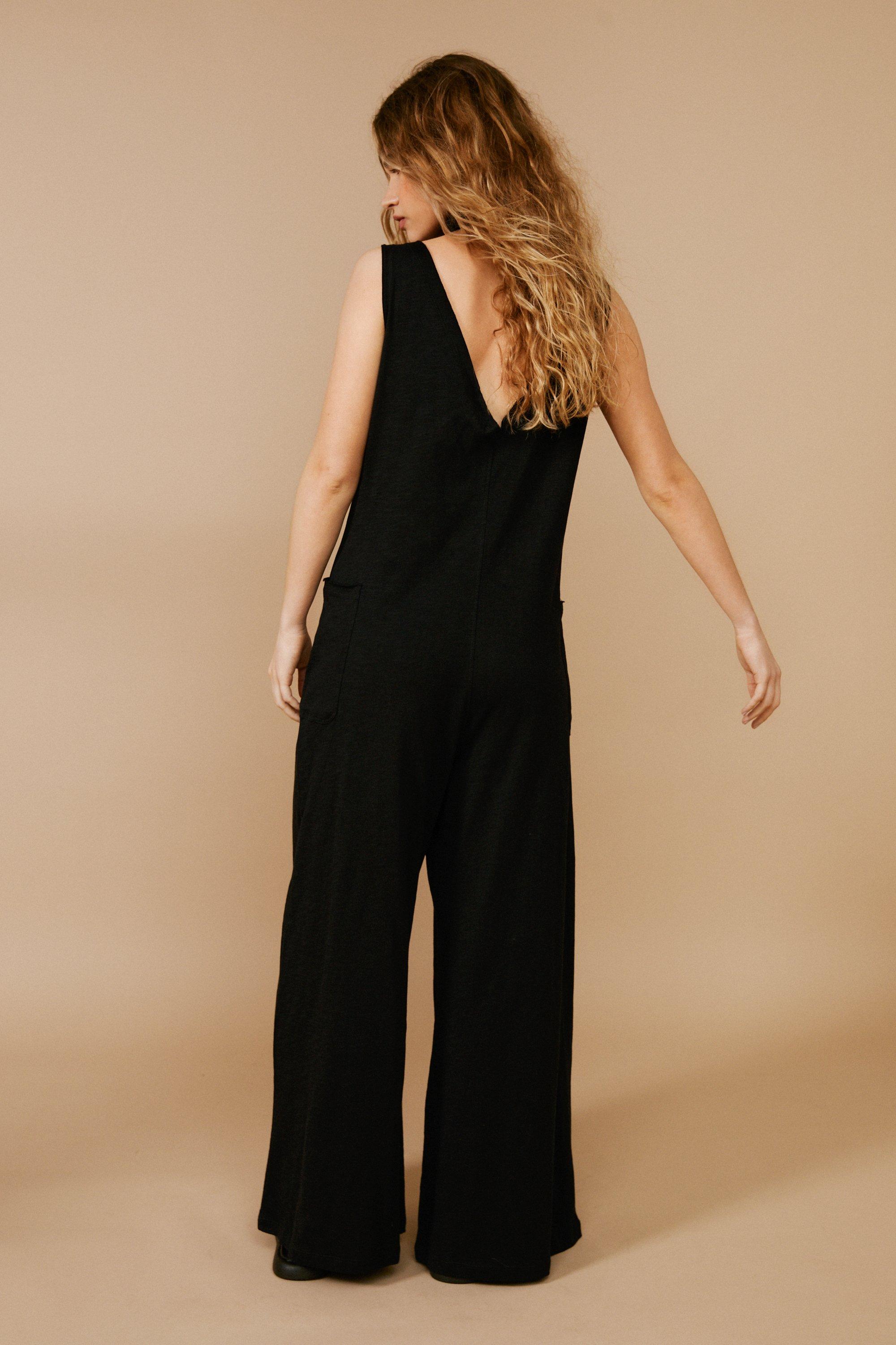 Jersey jumpsuit store wide leg