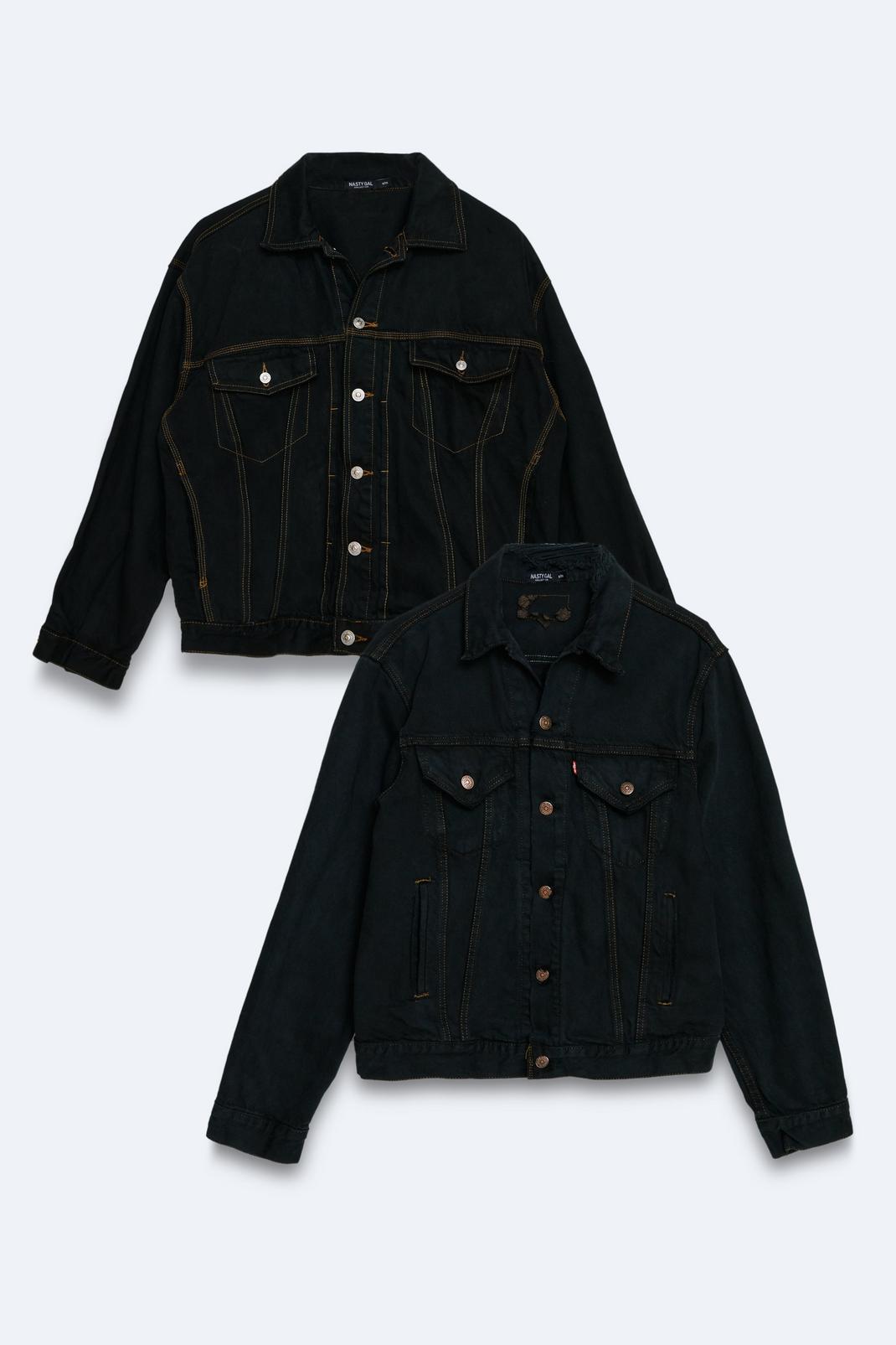 Black Vintage Overdye Denim Jacket image number 1