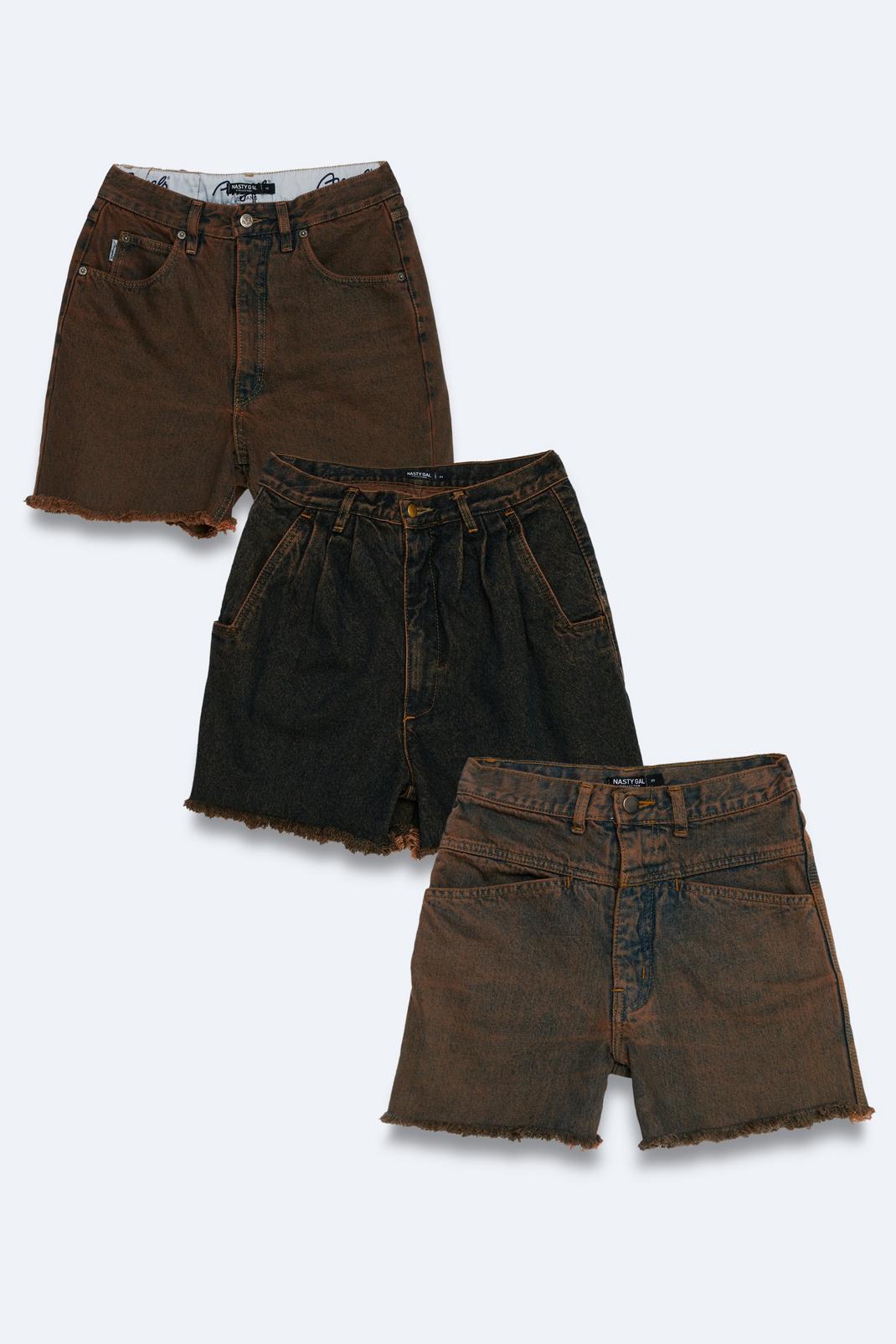 Apricot Vintage Raw Cut Denim Shorts image number 1