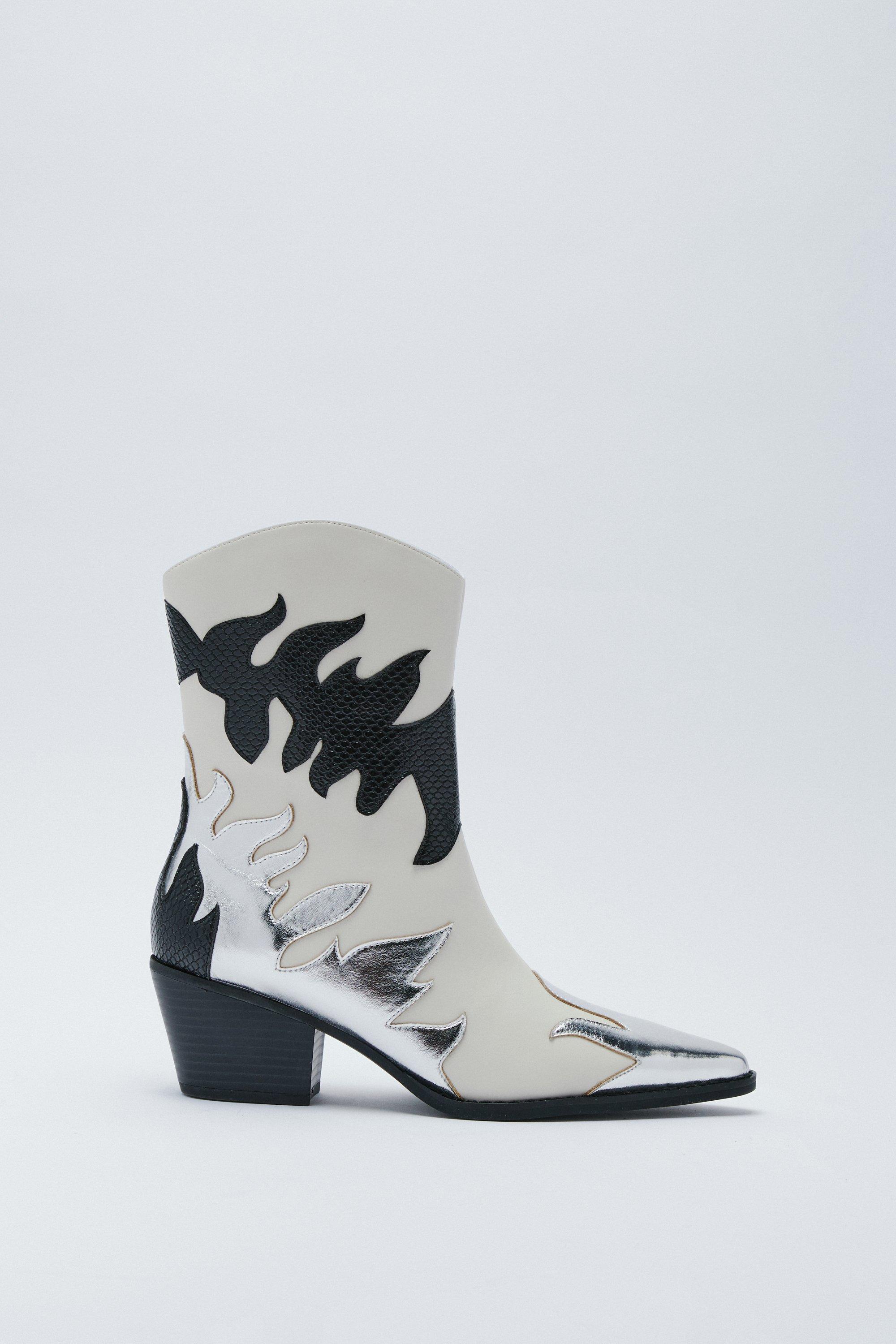 Nasty gal black and white outlet boots