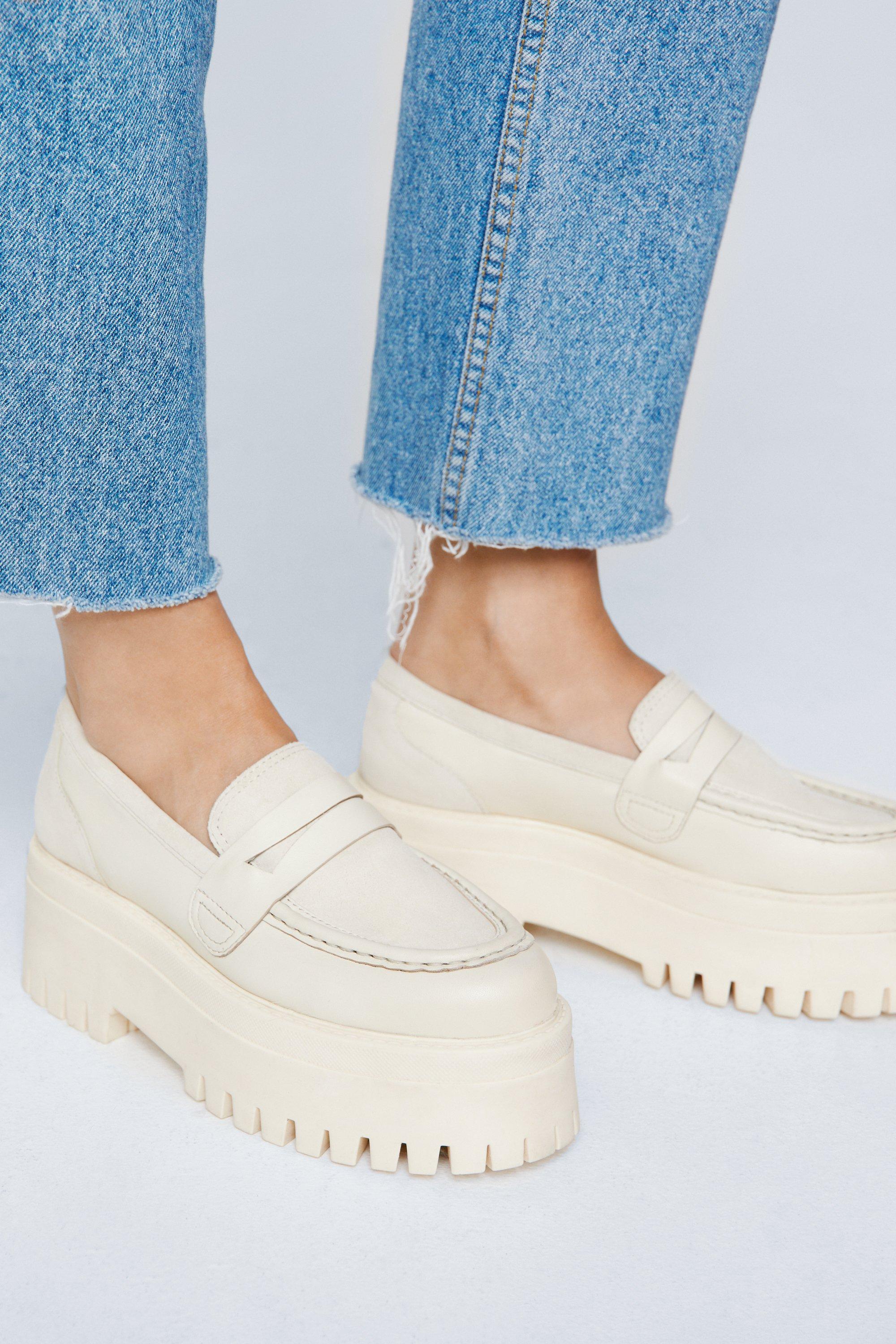 Suede sales platform loafers