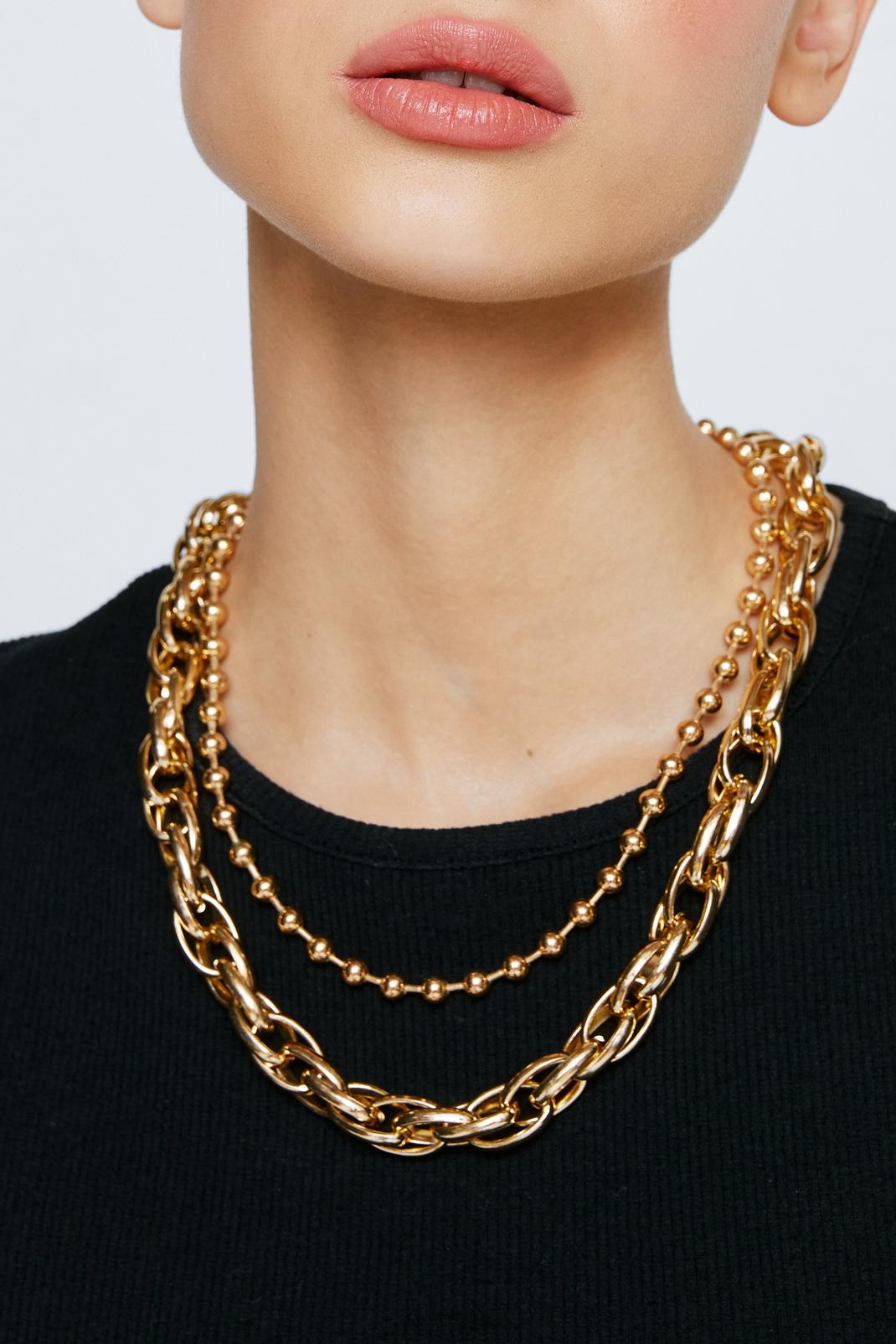 Gold Chain Layered Necklace image number 1