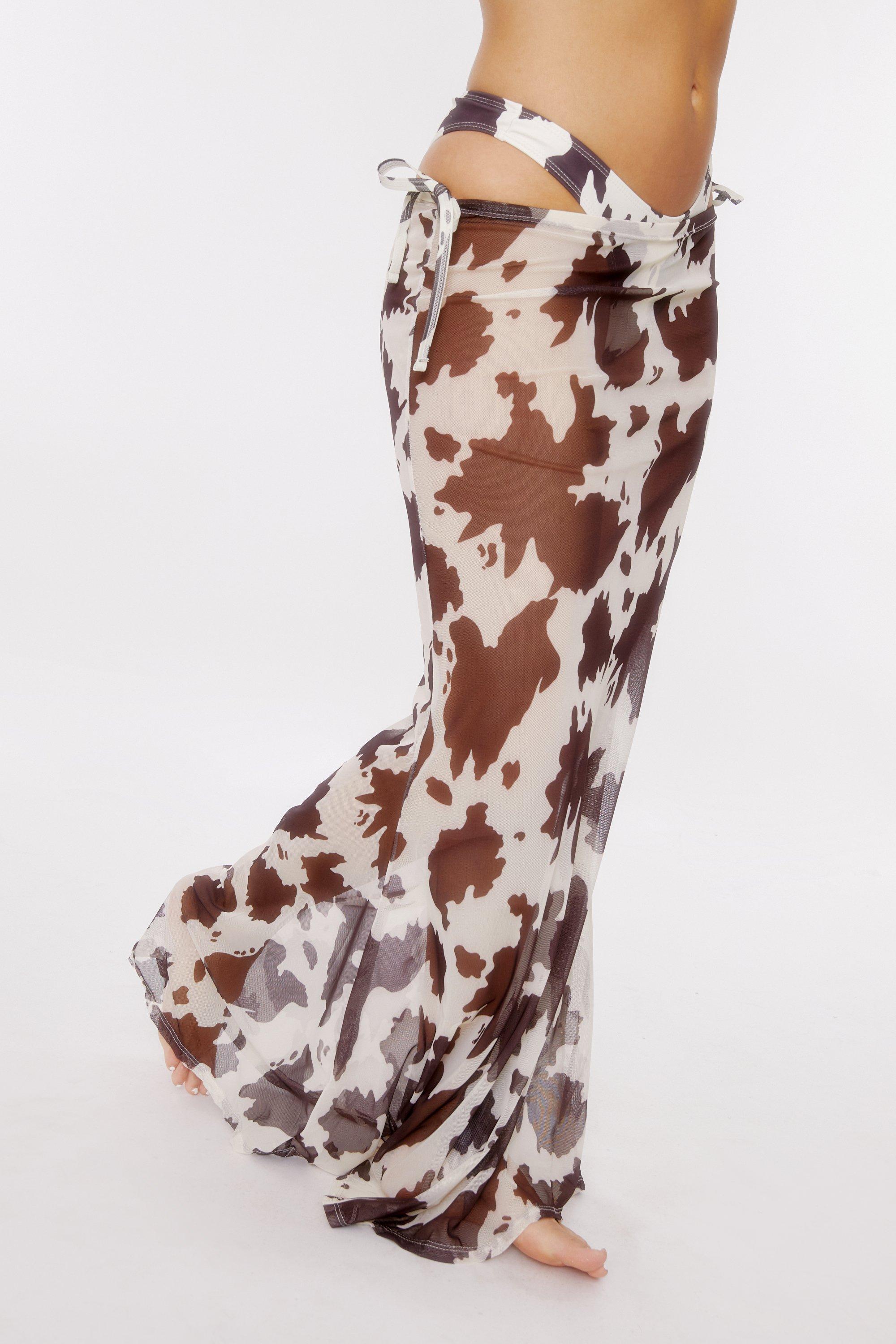 Cow print shop maxi skirt