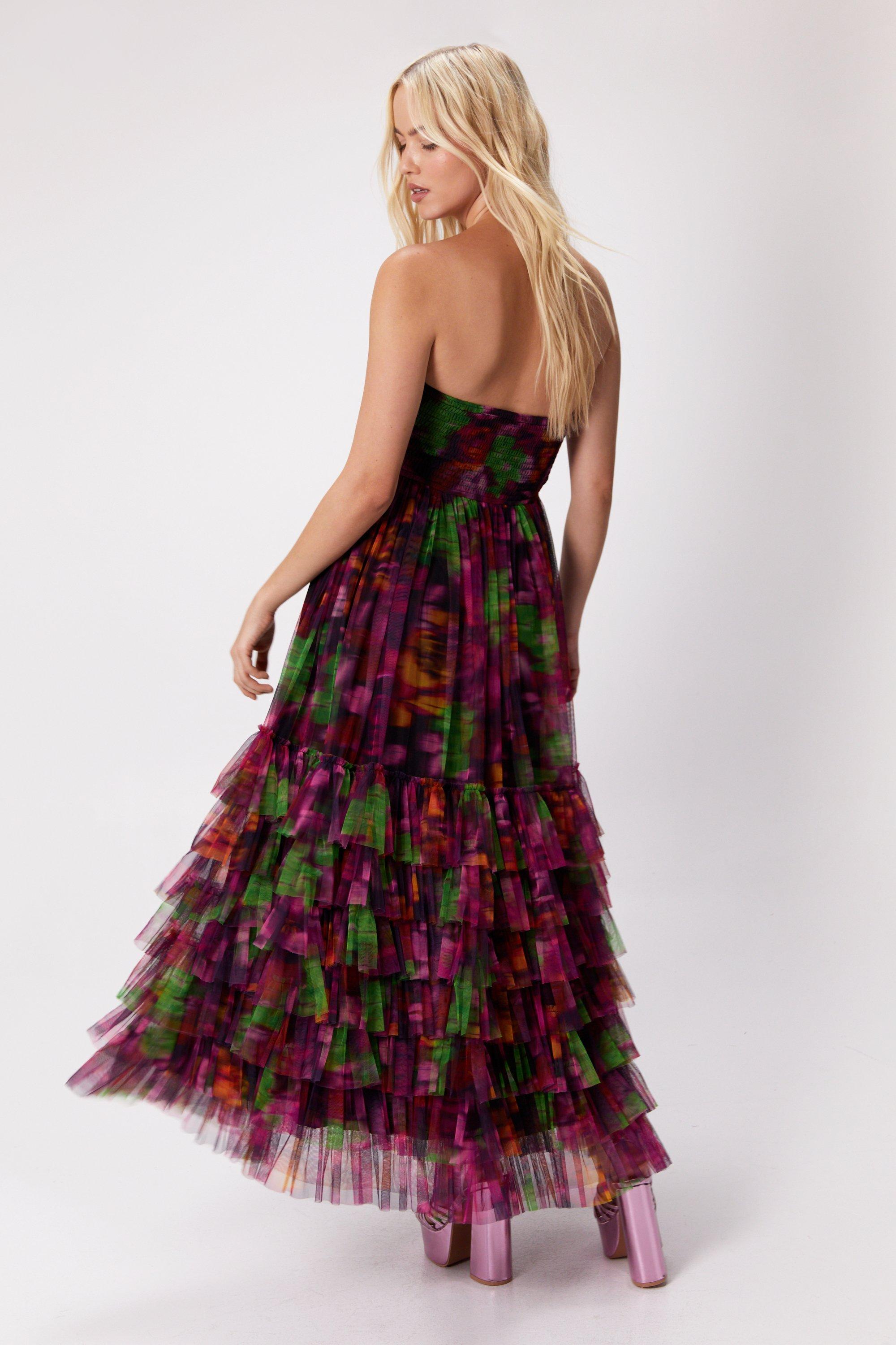 Floral tulle 2024 maxi dress