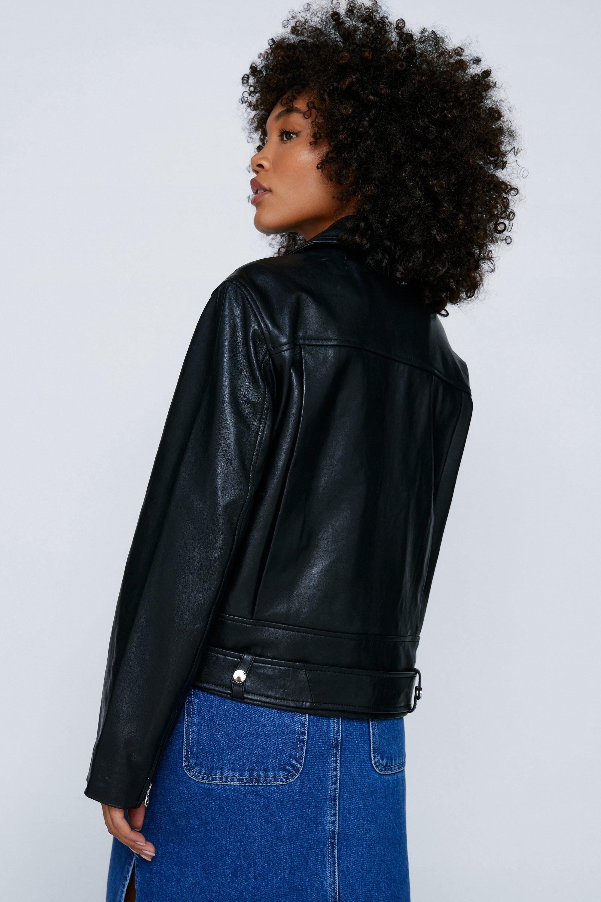 Oversized Real Leather Biker Jacket | Nasty Gal