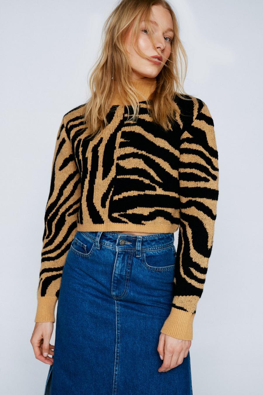 Lounge Animal High Neck Knitted Jumper