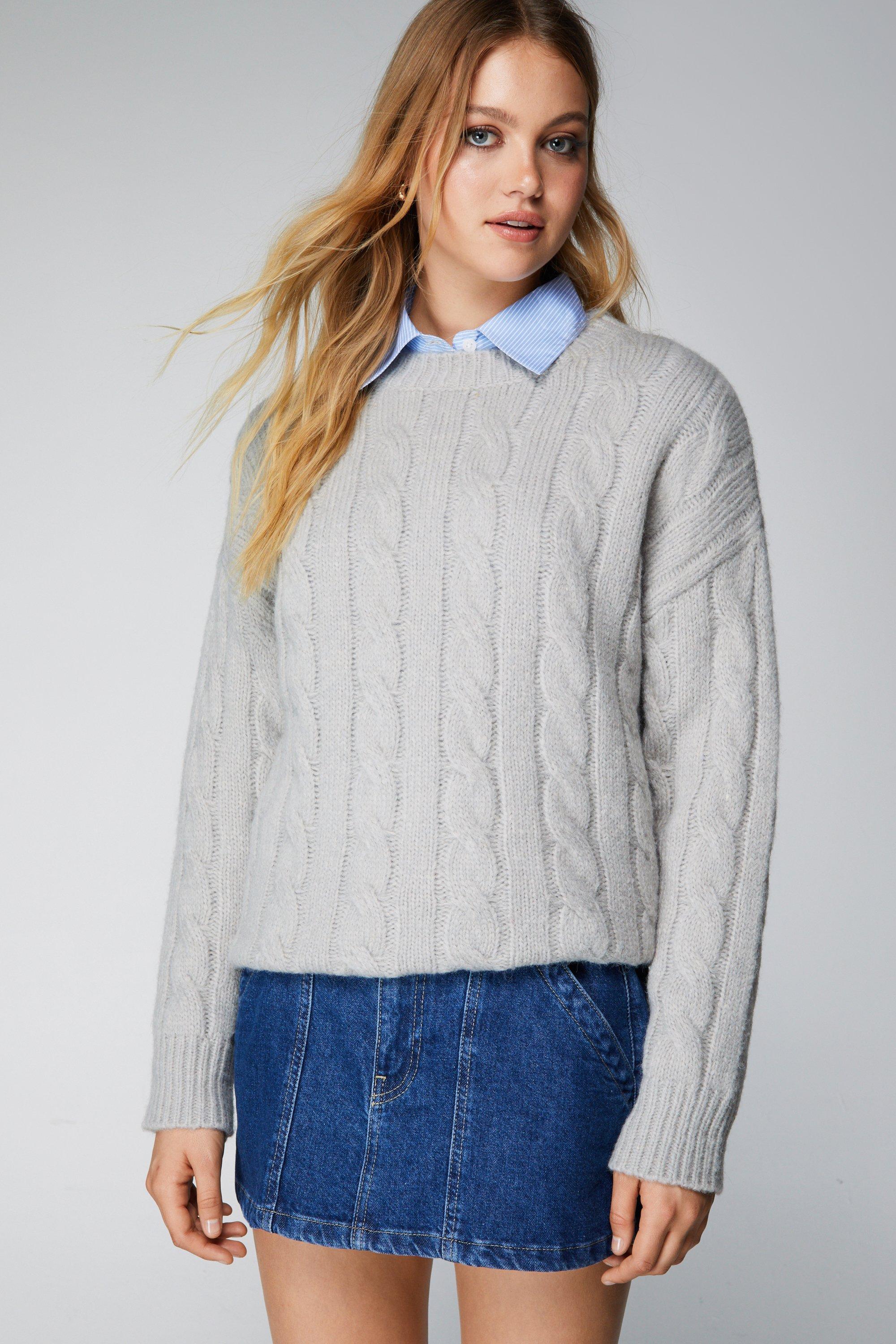 Cable Knit Oversized Longline Jumper