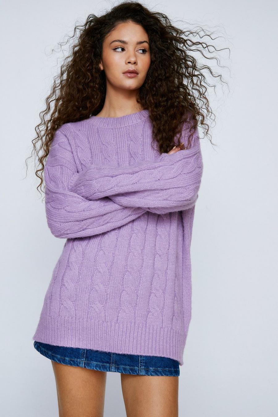 Cable Knit Oversized Longline Sweater