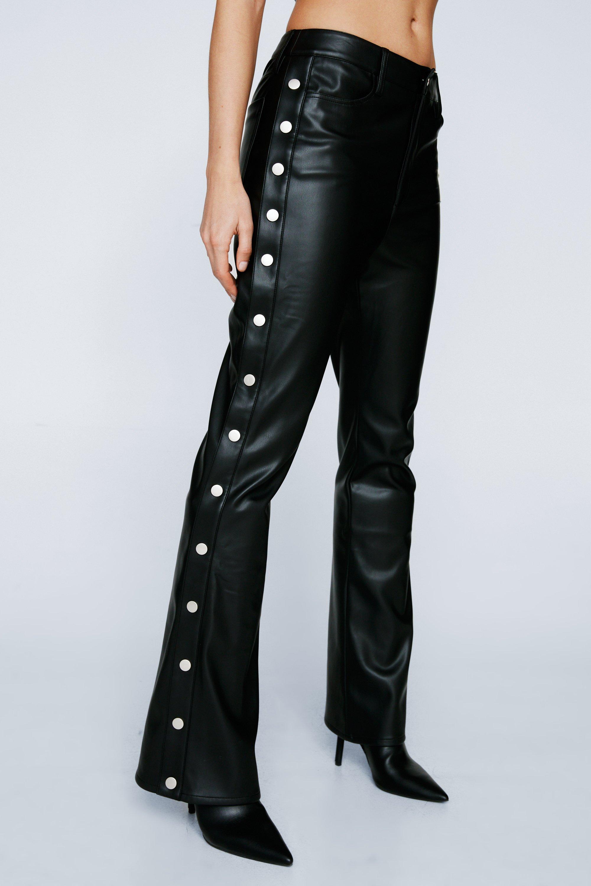 Faux leather best sale track pants