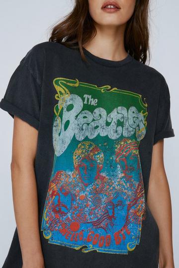 Black The Beatles Oversized Graphic T-shirt