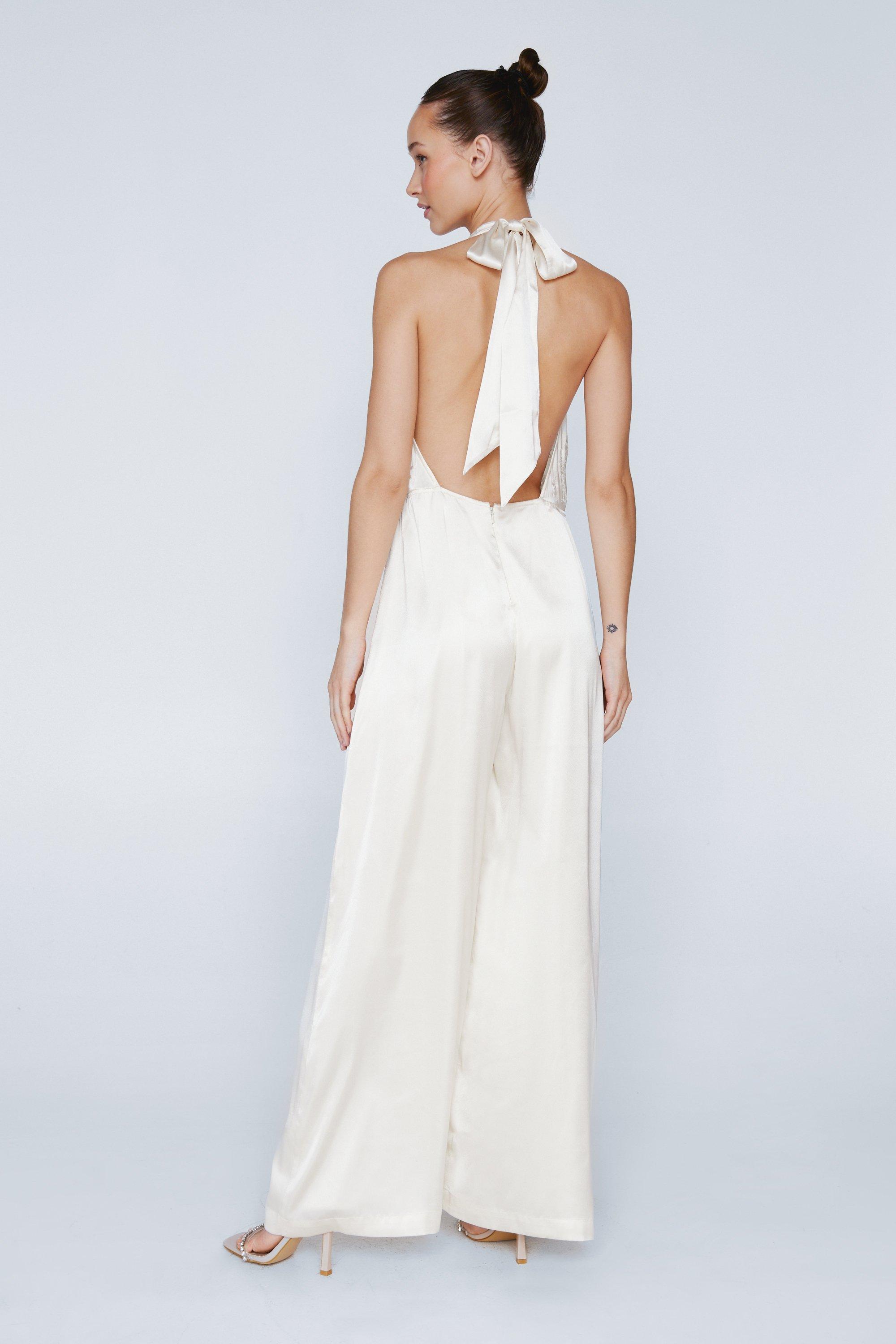 BACKLESS JUMPSUIT - WHITE