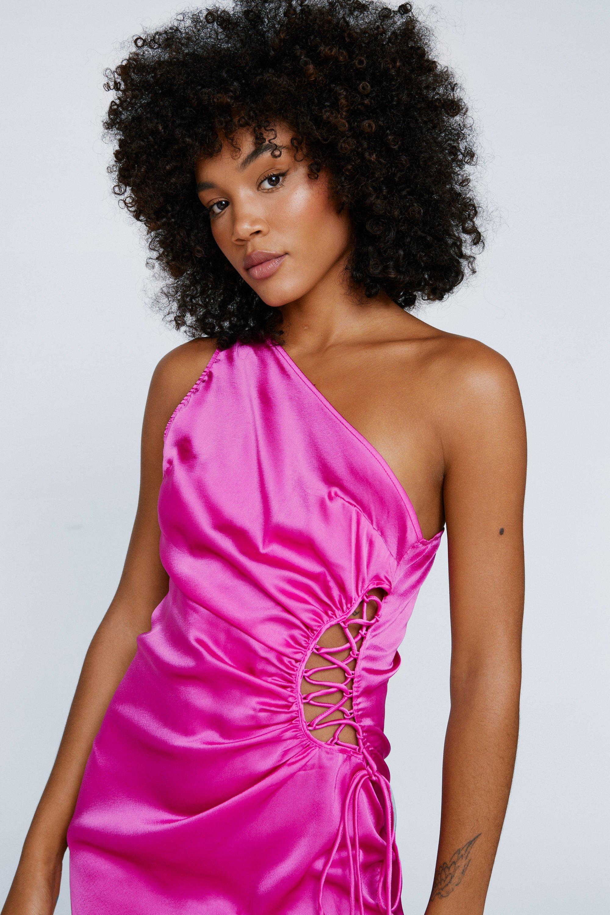 Nasty gal hotsell pink satin dress