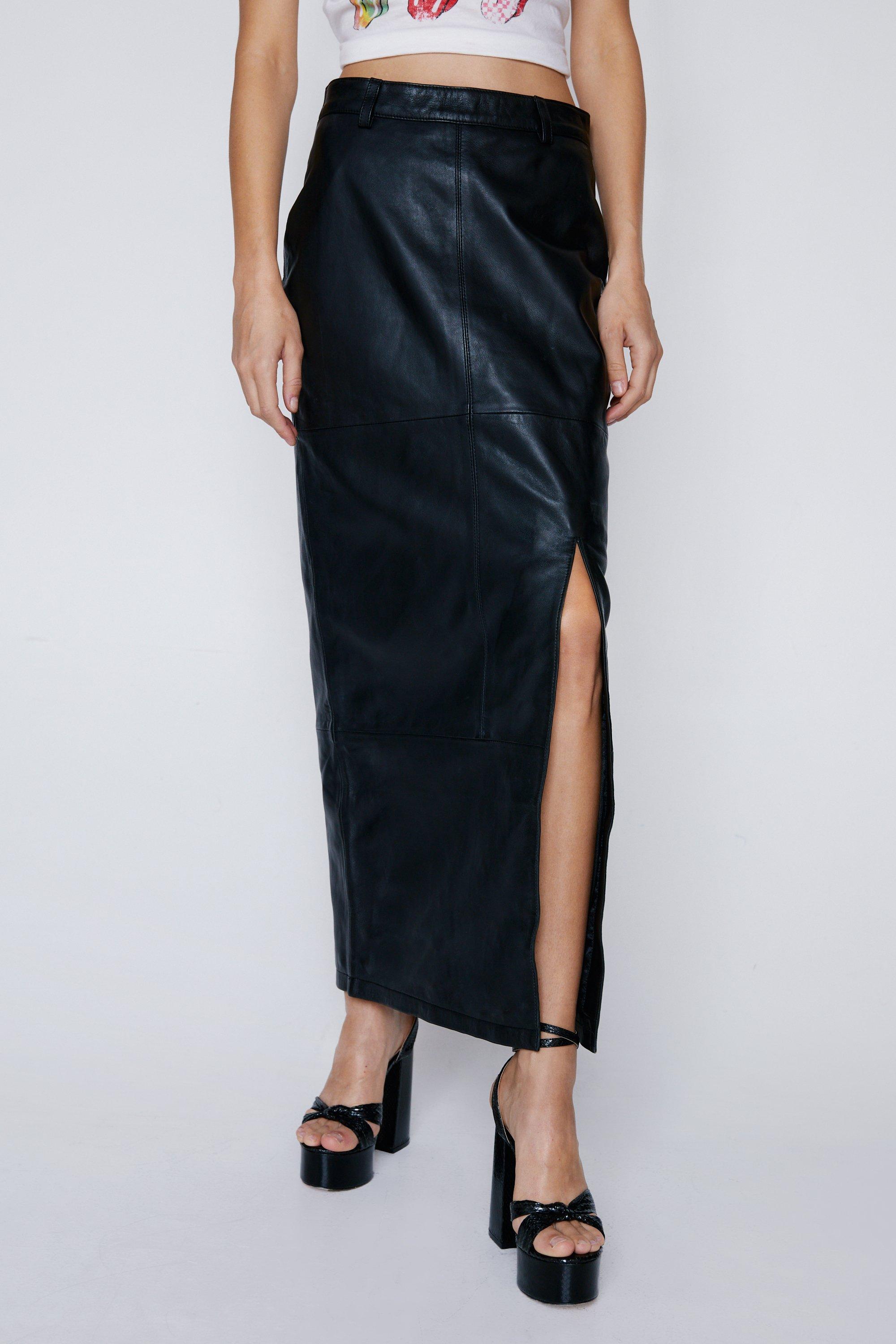 Leather skirt shop with split