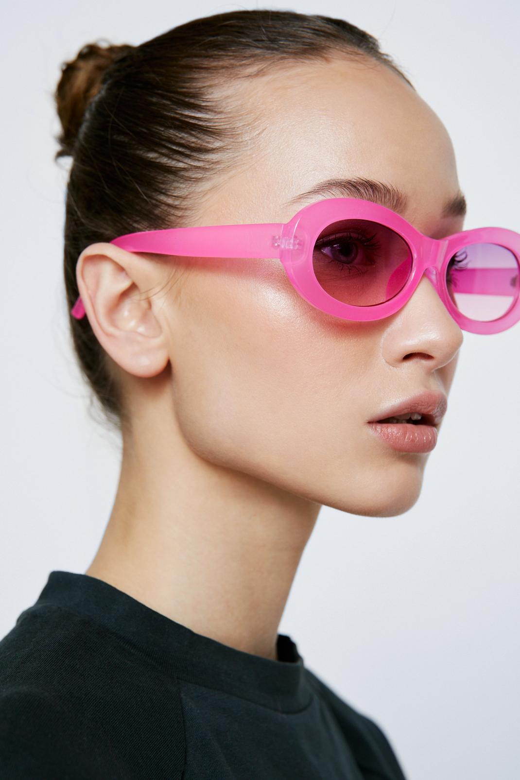 Pink Colored Lens Retro Sunglasses image number 1